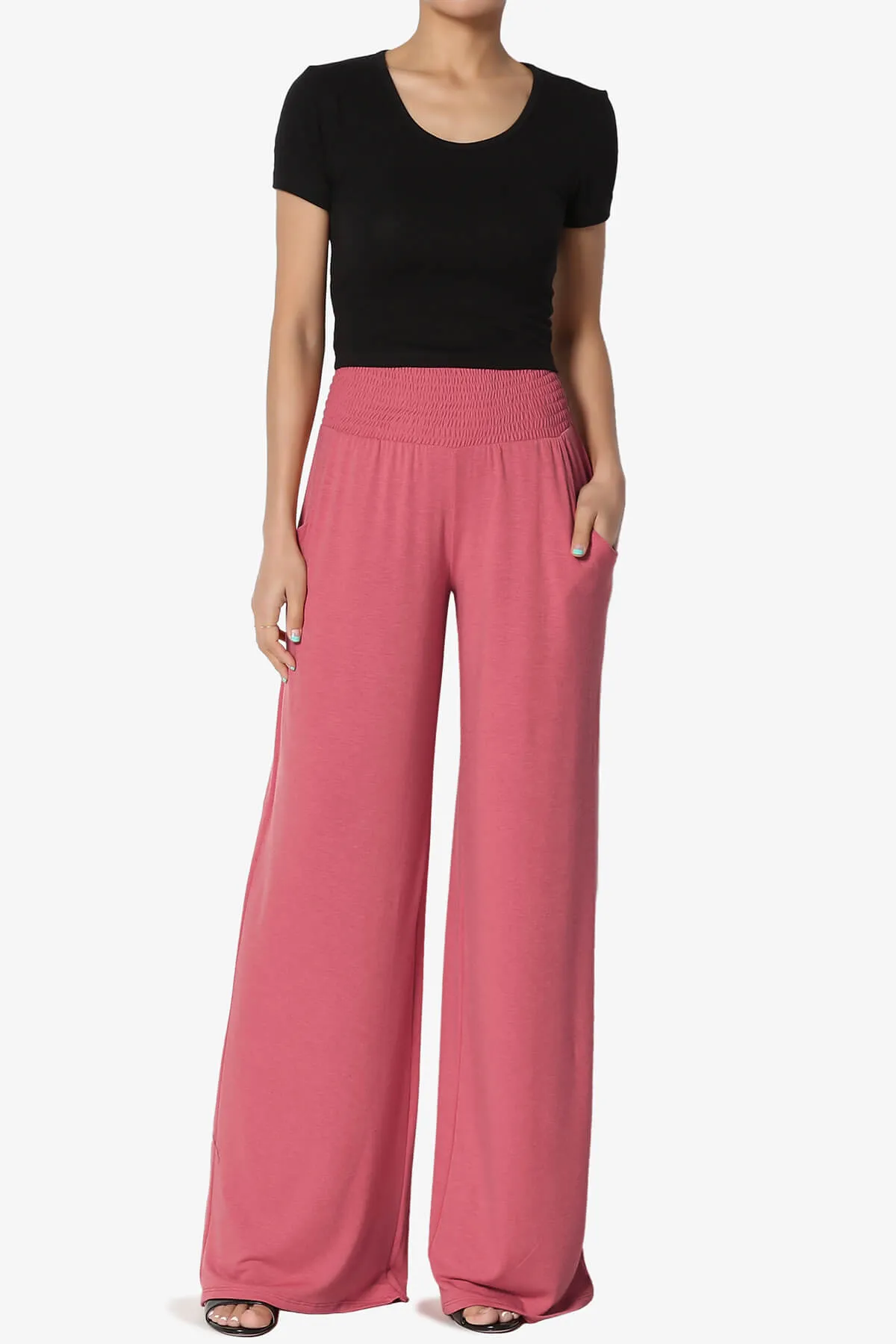 Estella Smocked Waist Lounge Pants PLUS 27" Inseam