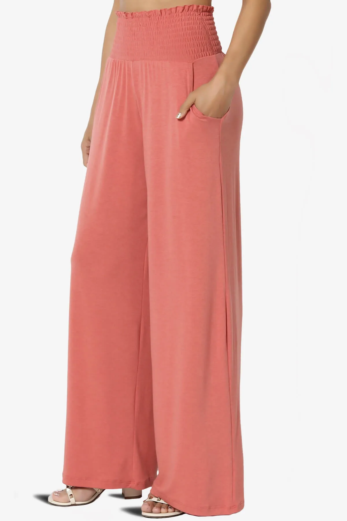 Estella Smocked Waist Lounge Pants PLUS 27" Inseam