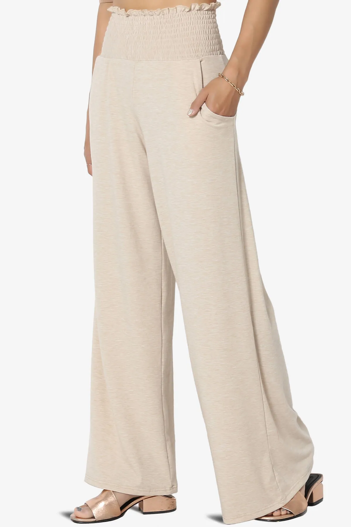 Estella Smocked Waist Lounge Pants PLUS 27" Inseam