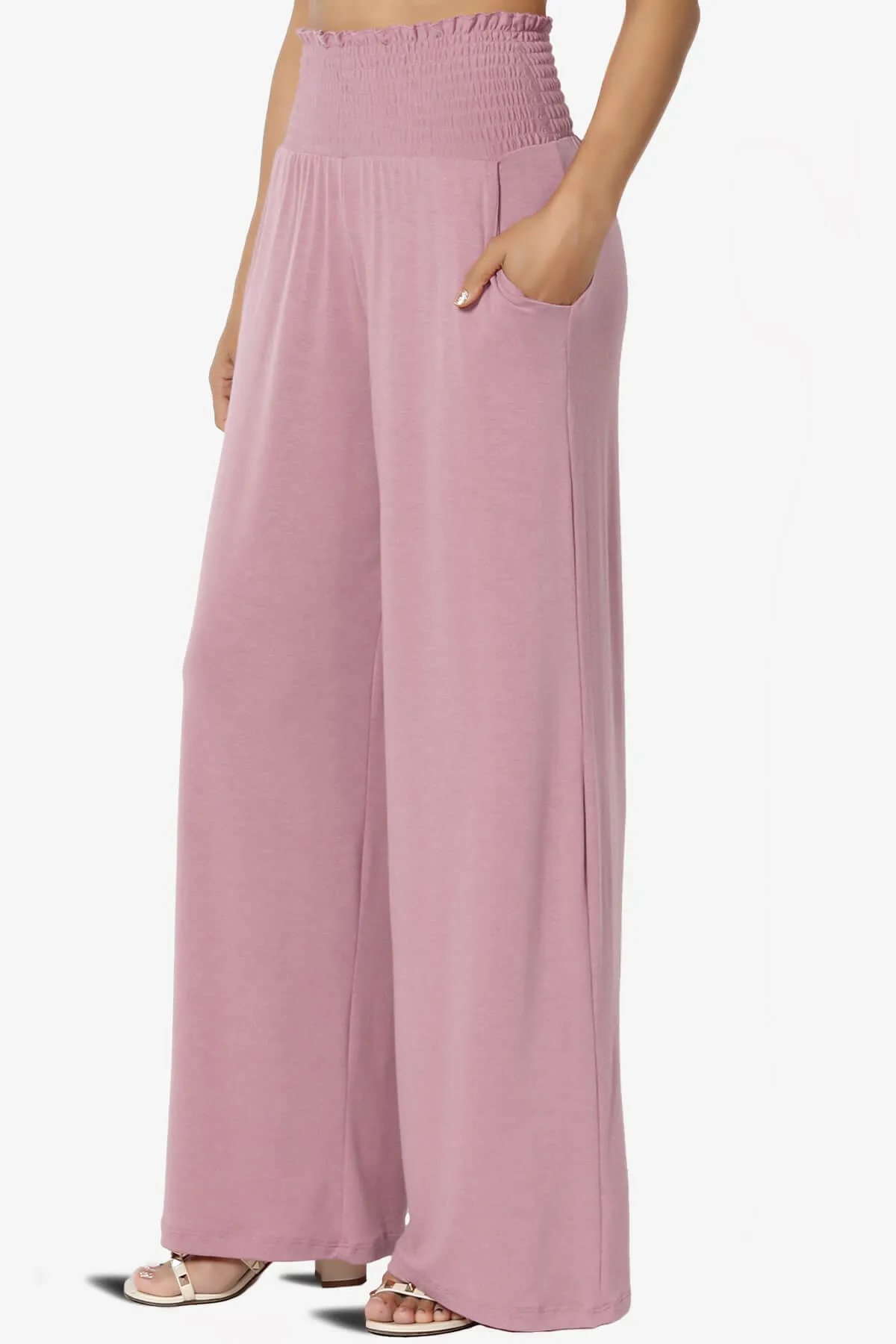 Estella Smocked Waist Lounge Pants PLUS 27" Inseam