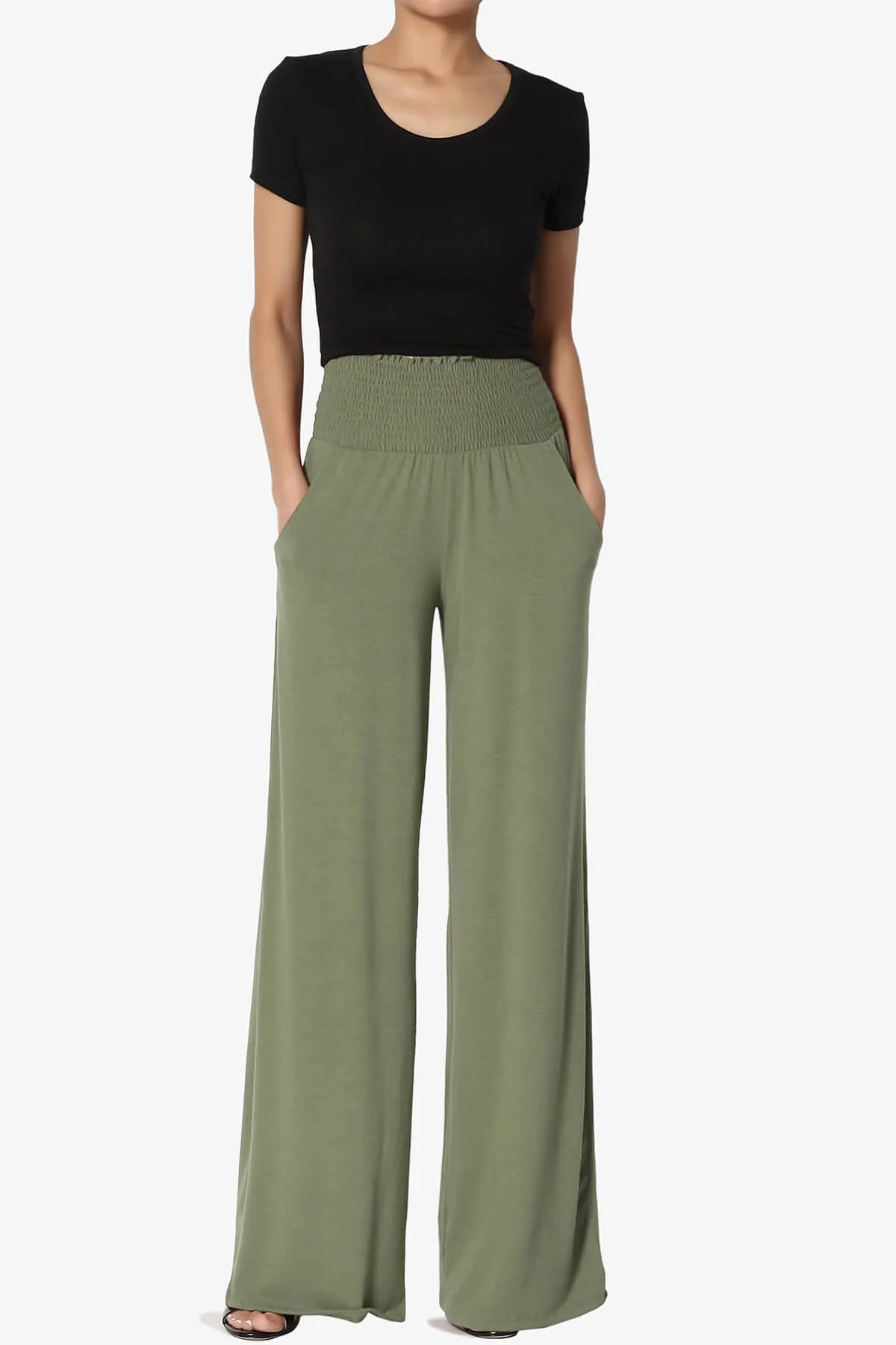 Estella Smocked Waist Lounge Pants PLUS 27" Inseam