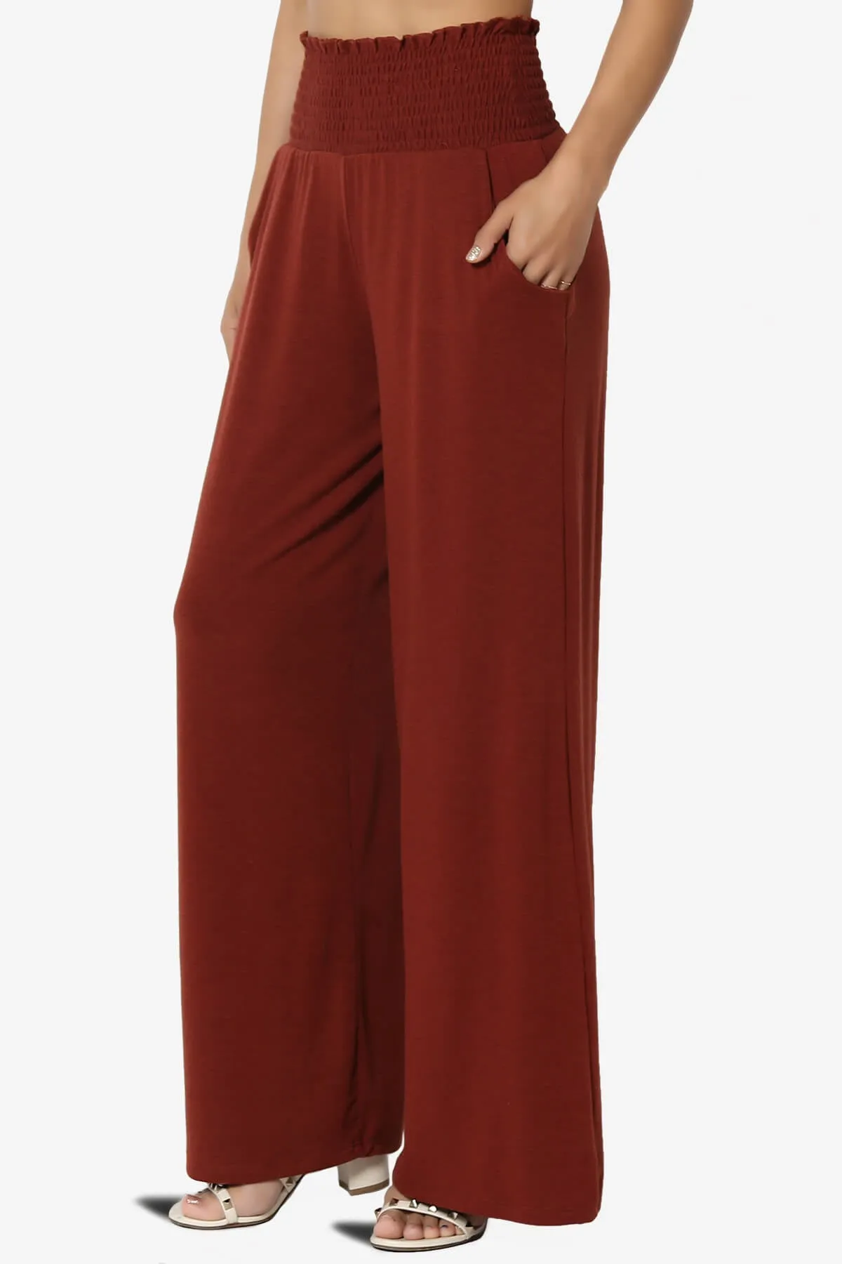 Estella Smocked Waist Lounge Pants PLUS 27" Inseam