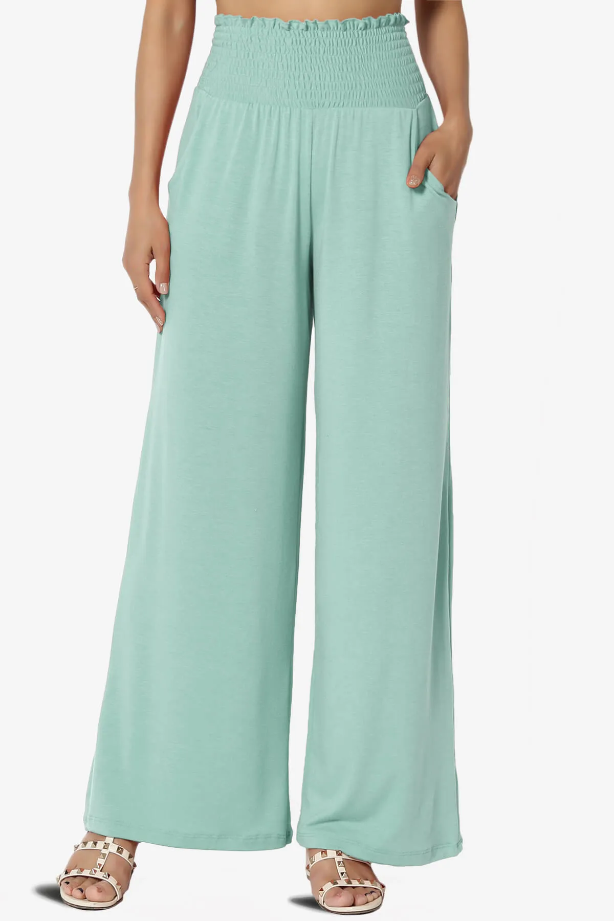 Estella Smocked Waist Lounge Pants PLUS 27" Inseam