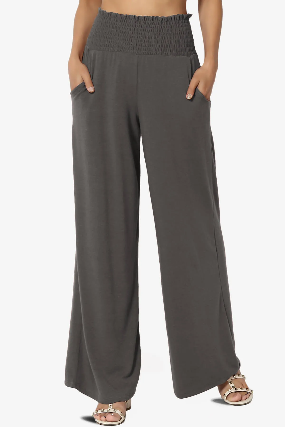 Estella Smocked Waist Lounge Pants PLUS 27" Inseam