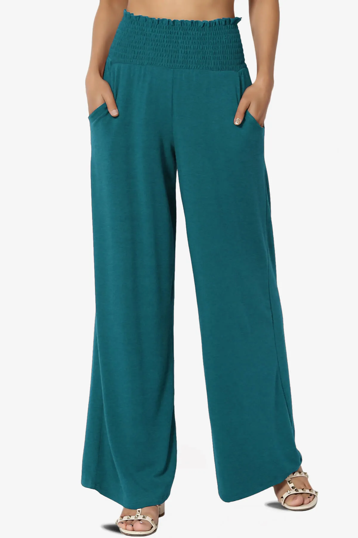 Estella Smocked Waist Lounge Pants PLUS 27" Inseam
