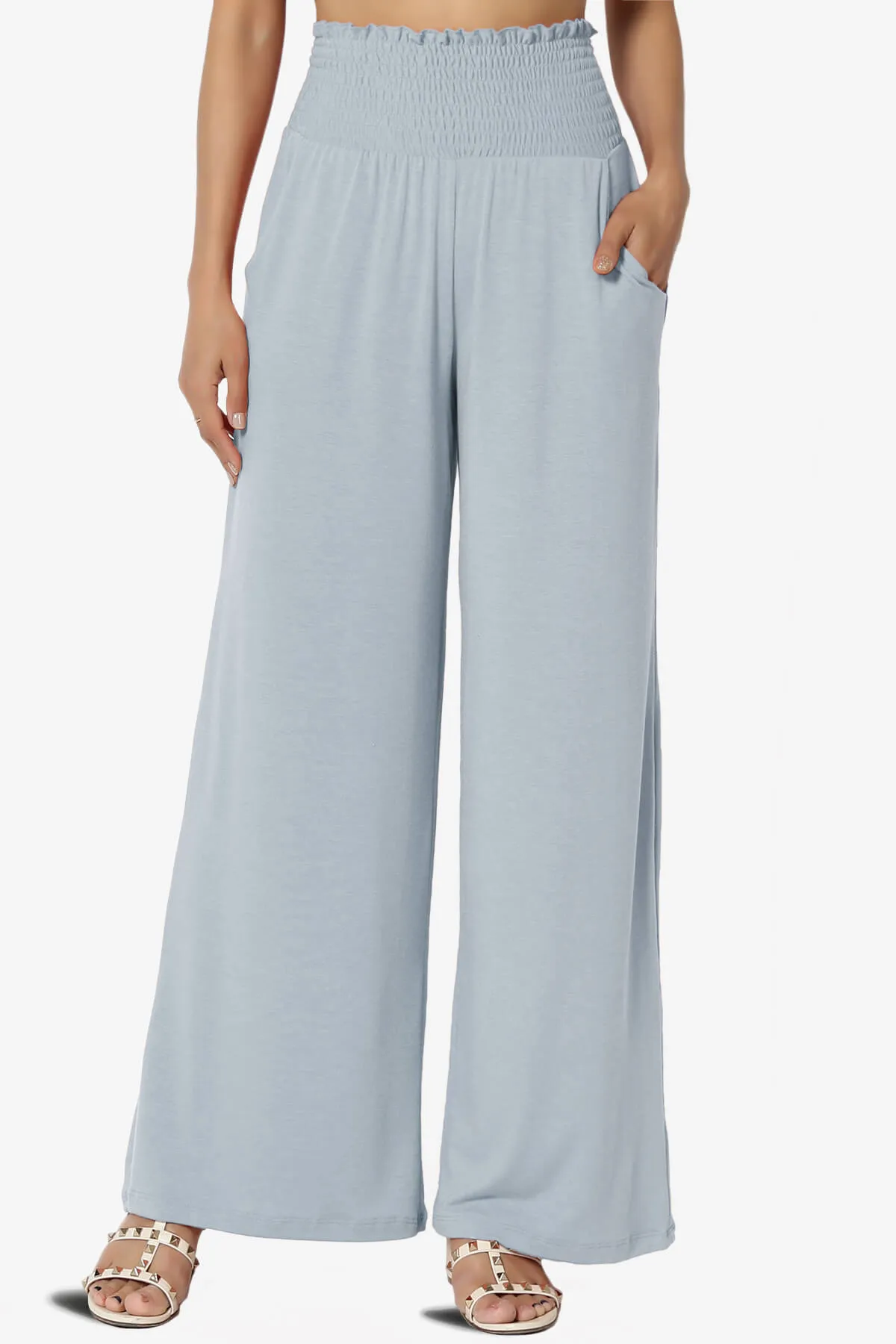 Estella Smocked Waist Lounge Pants PLUS 27" Inseam