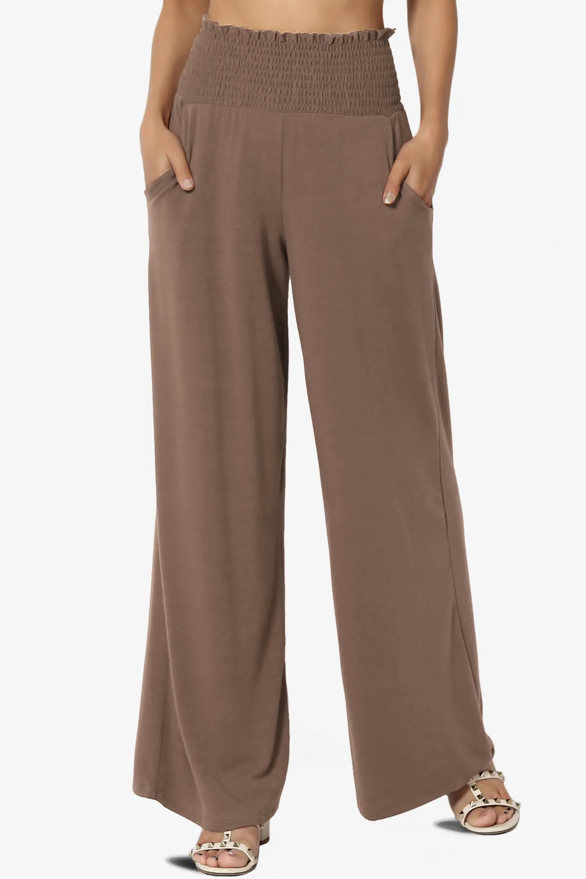 Estella Smocked Waist Lounge Pants PLUS 27" Inseam