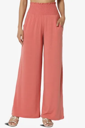 Estella Smocked Waist Lounge Pants PLUS 27" Inseam