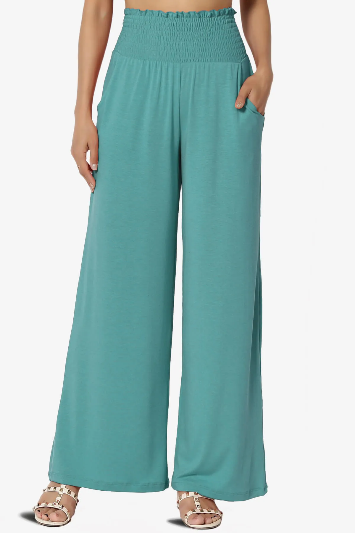 Estella Smocked Waist Lounge Pants PLUS 27" Inseam