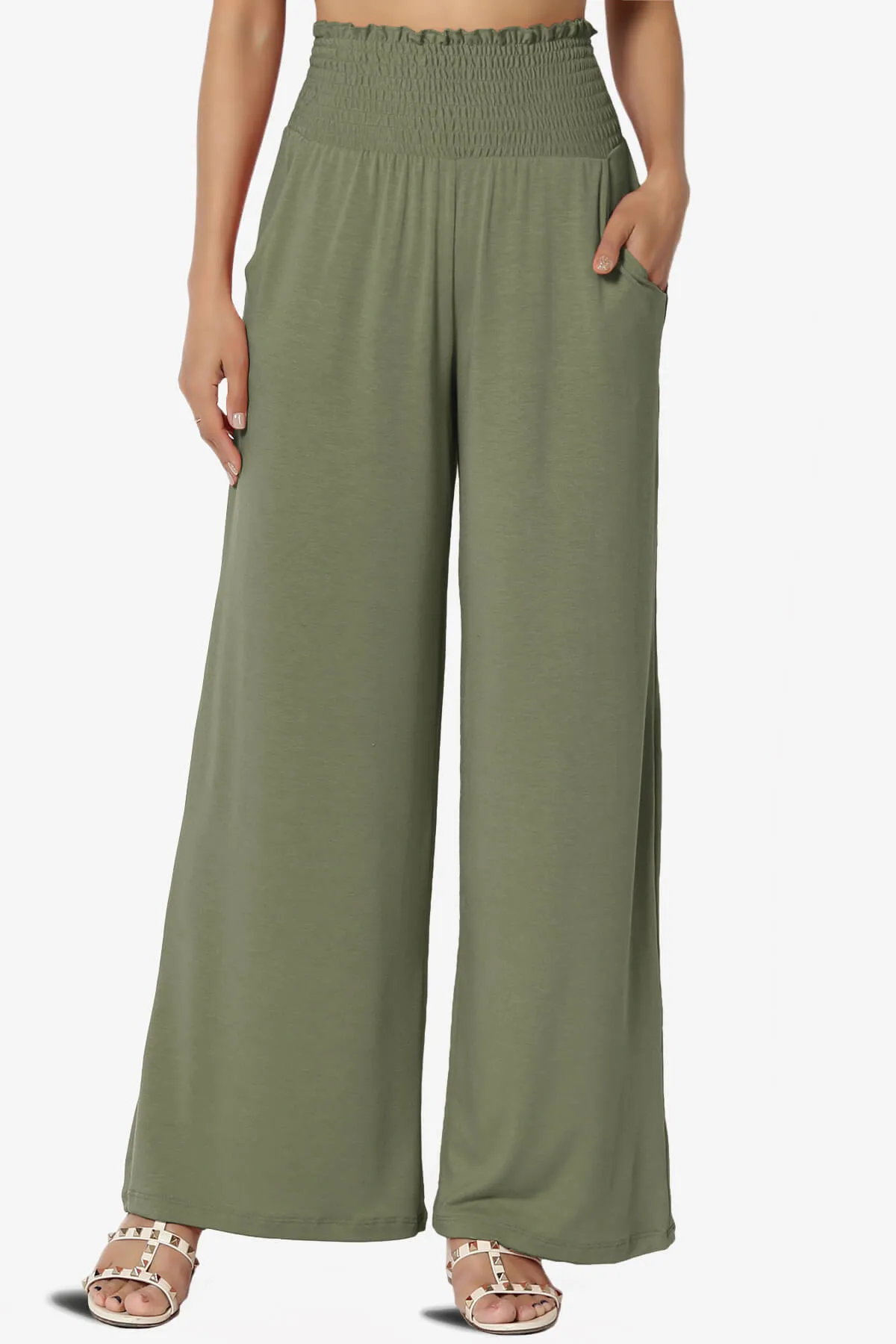 Estella Smocked Waist Lounge Pants PLUS 27" Inseam