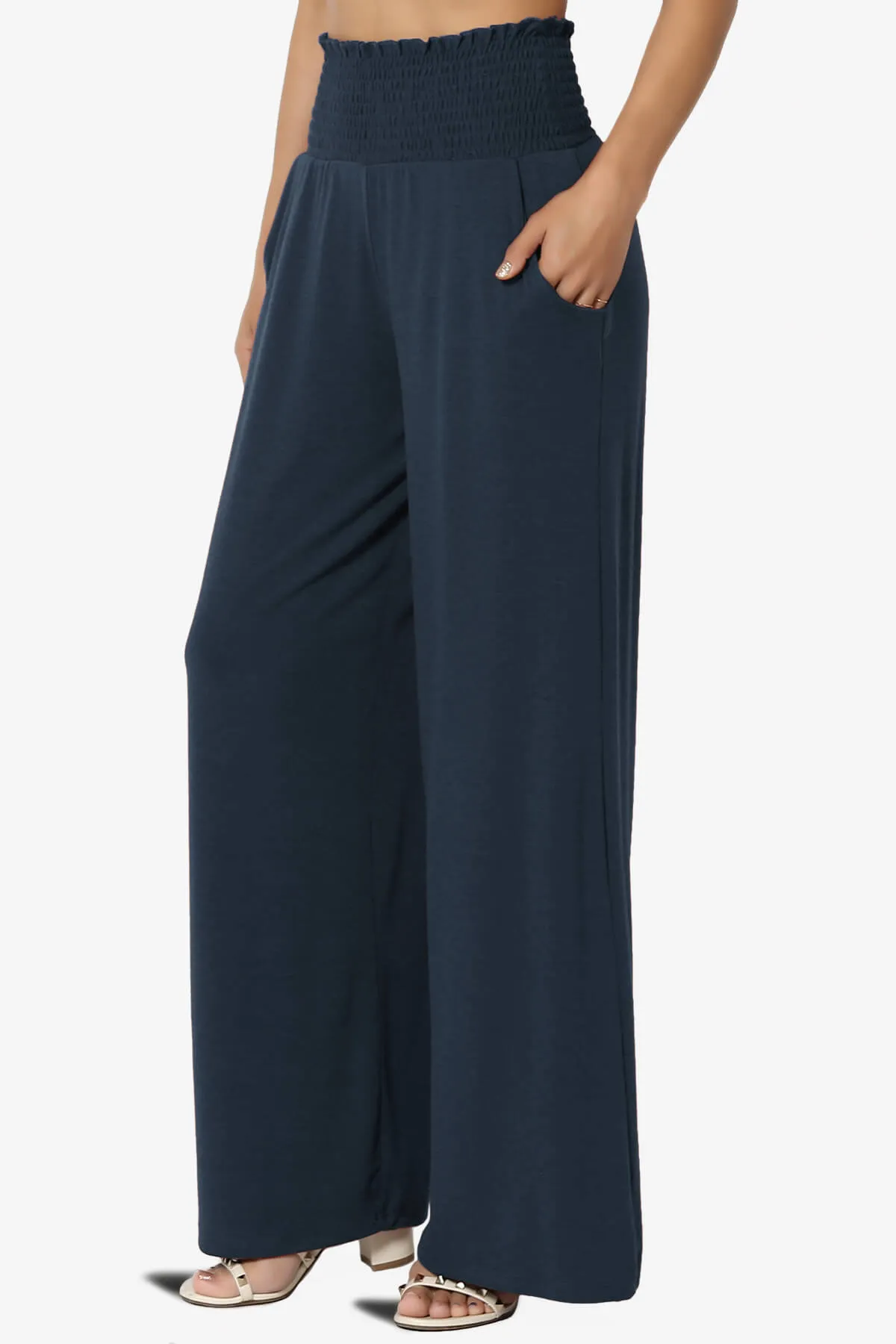 Estella Smocked Waist Lounge Pants PLUS 27" Inseam