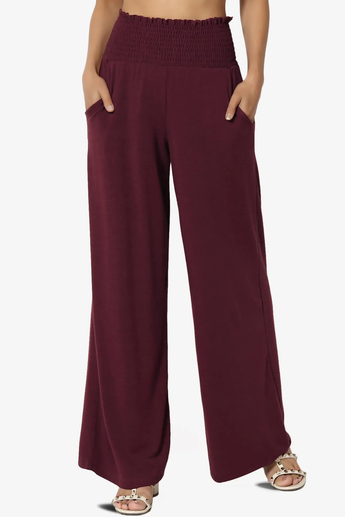 Estella Smocked Waist Lounge Pants PLUS 27" Inseam