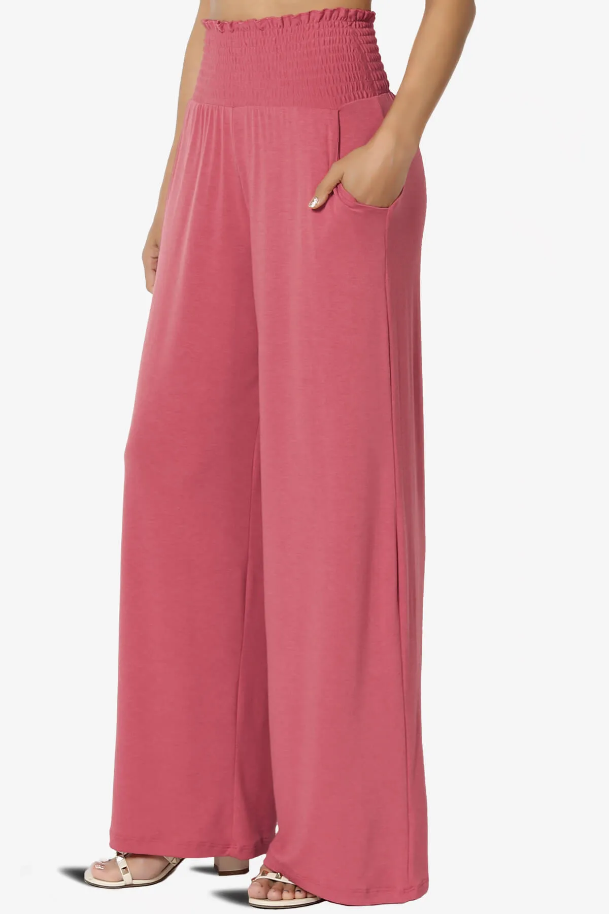 Estella Smocked Waist Lounge Pants PLUS 27" Inseam