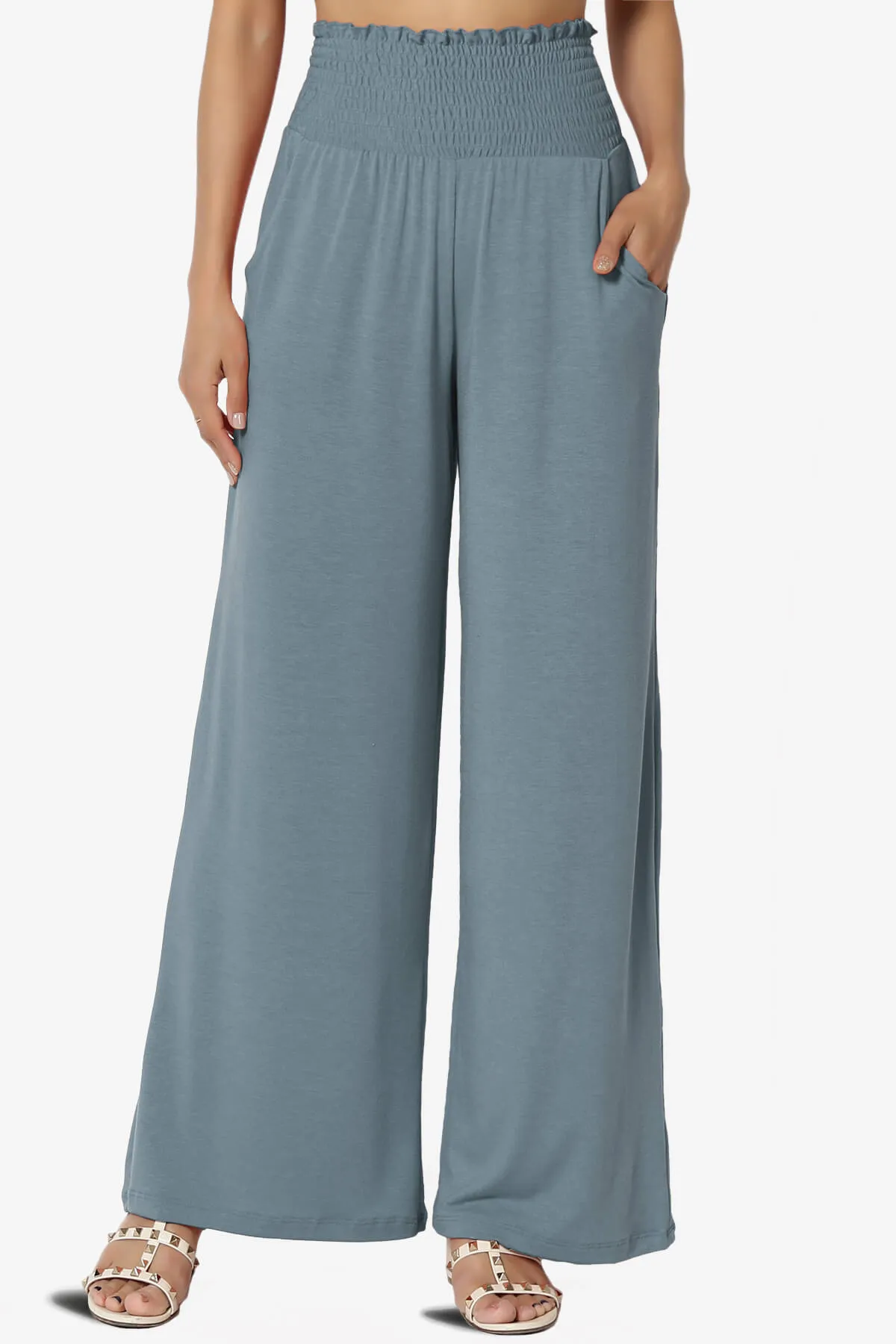 Estella Smocked Waist Lounge Pants PLUS 27" Inseam