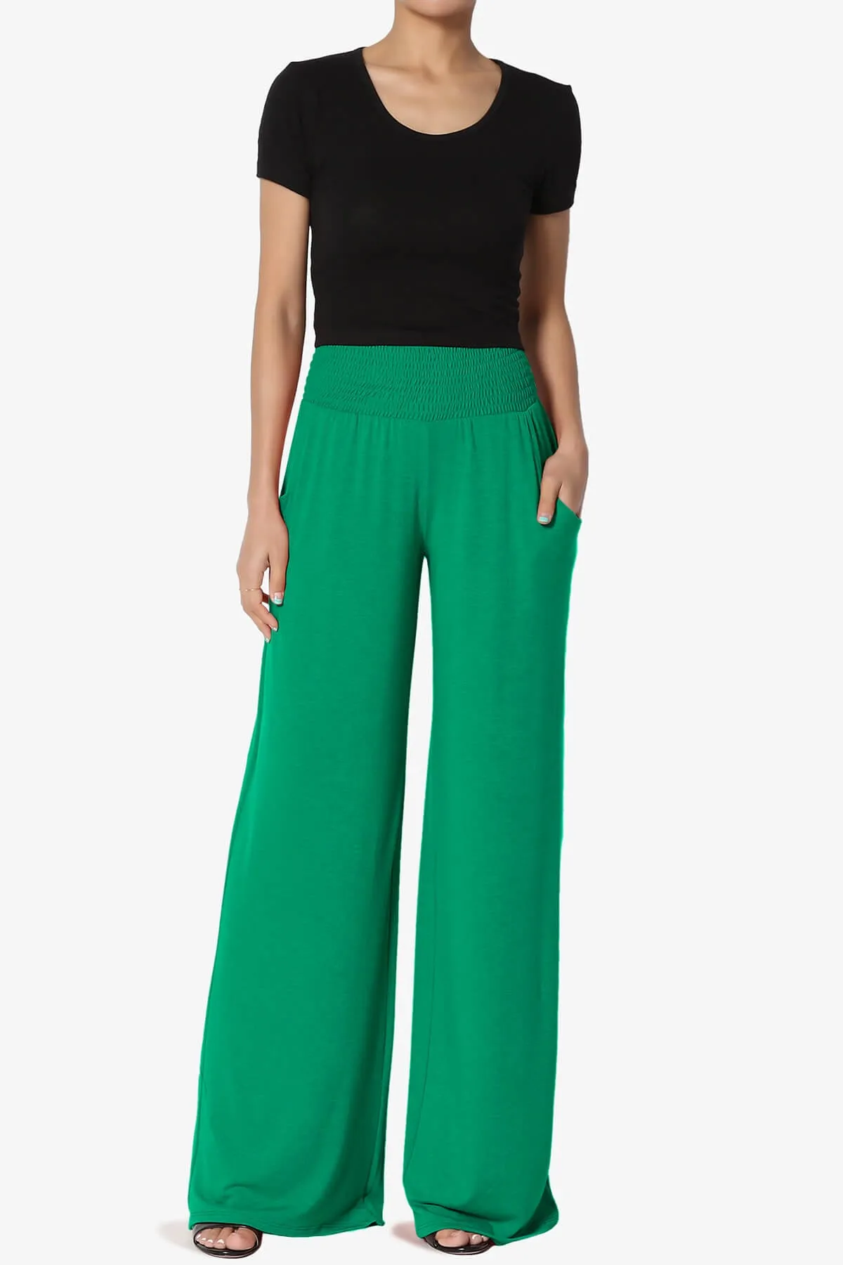 Estella Smocked Waist Lounge Pants PLUS 27" Inseam
