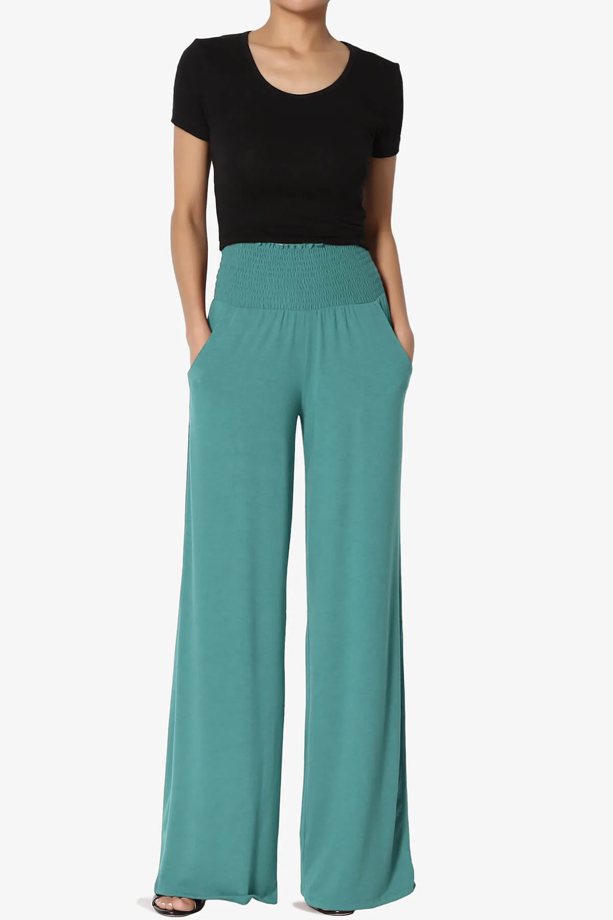 Estella Smocked Waist Lounge Pants PLUS 27" Inseam