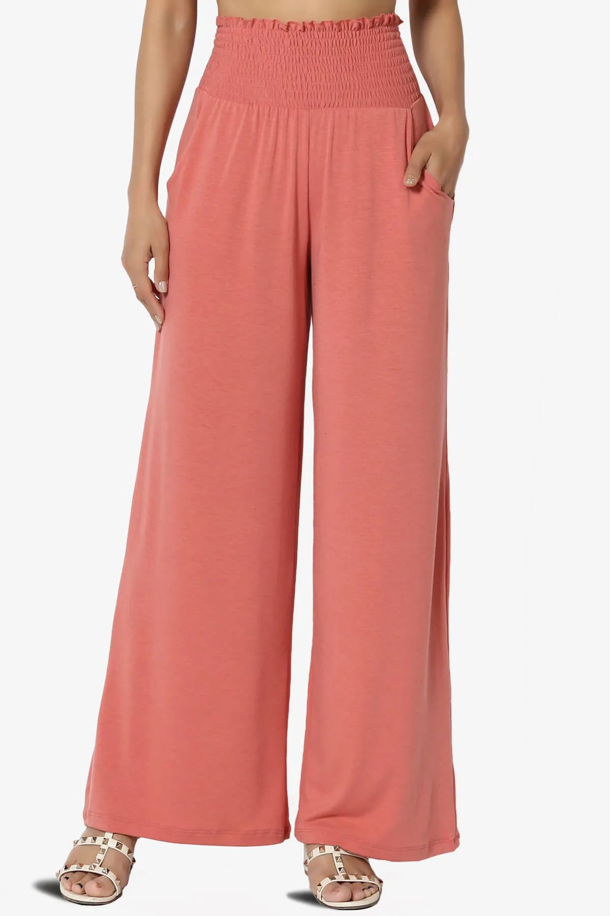 Estella Smocked Waist Lounge Pants PLUS 27" Inseam