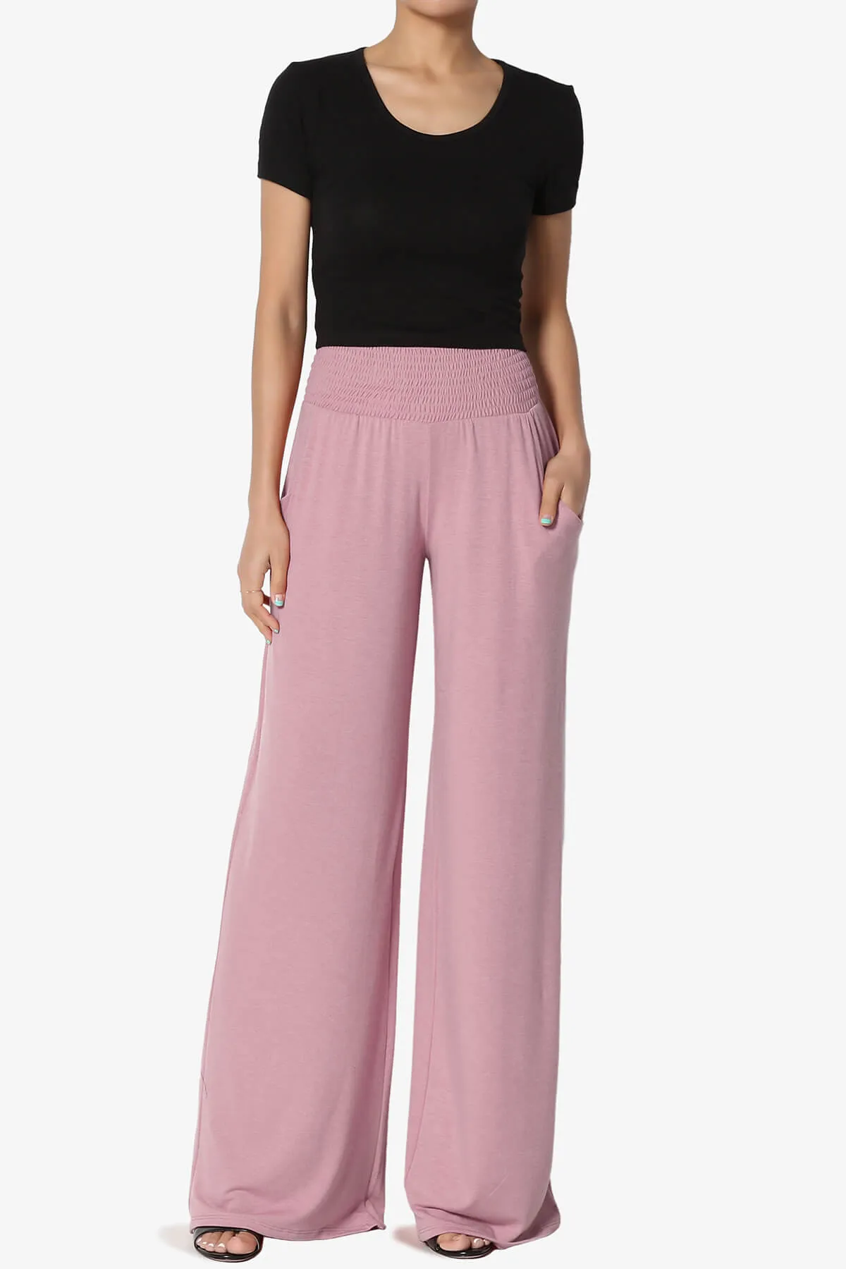 Estella Smocked Waist Lounge Pants PLUS 27" Inseam