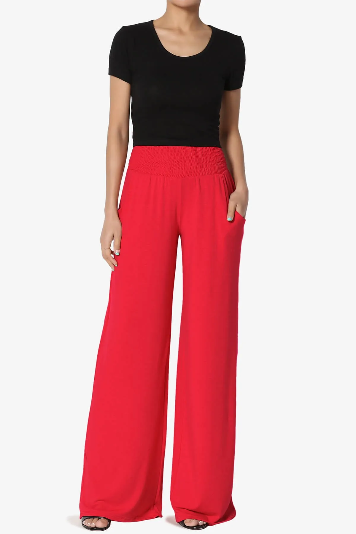 Estella Smocked Waist Lounge Pants PLUS 27" Inseam