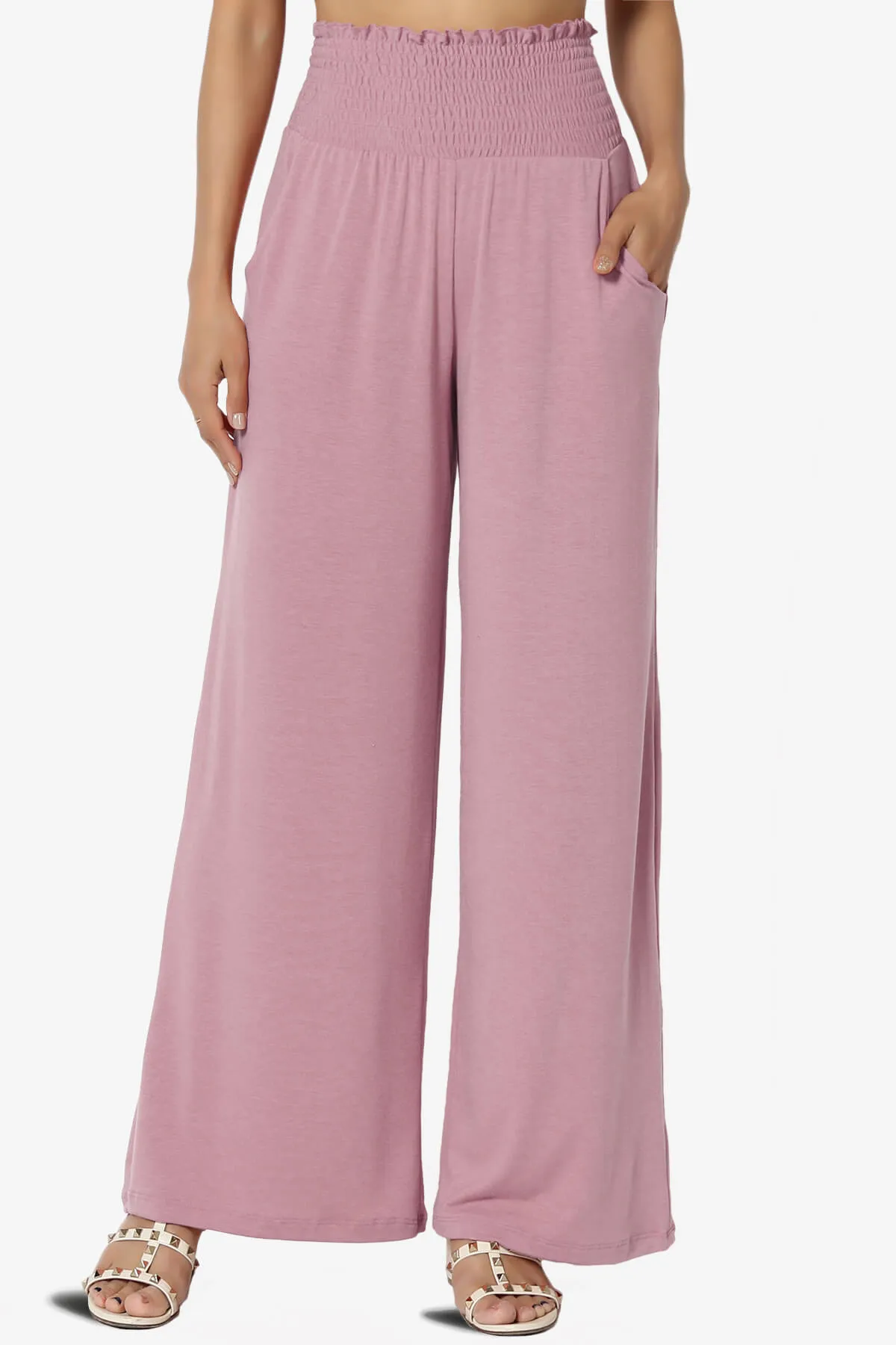 Estella Smocked Waist Lounge Pants PLUS 27" Inseam