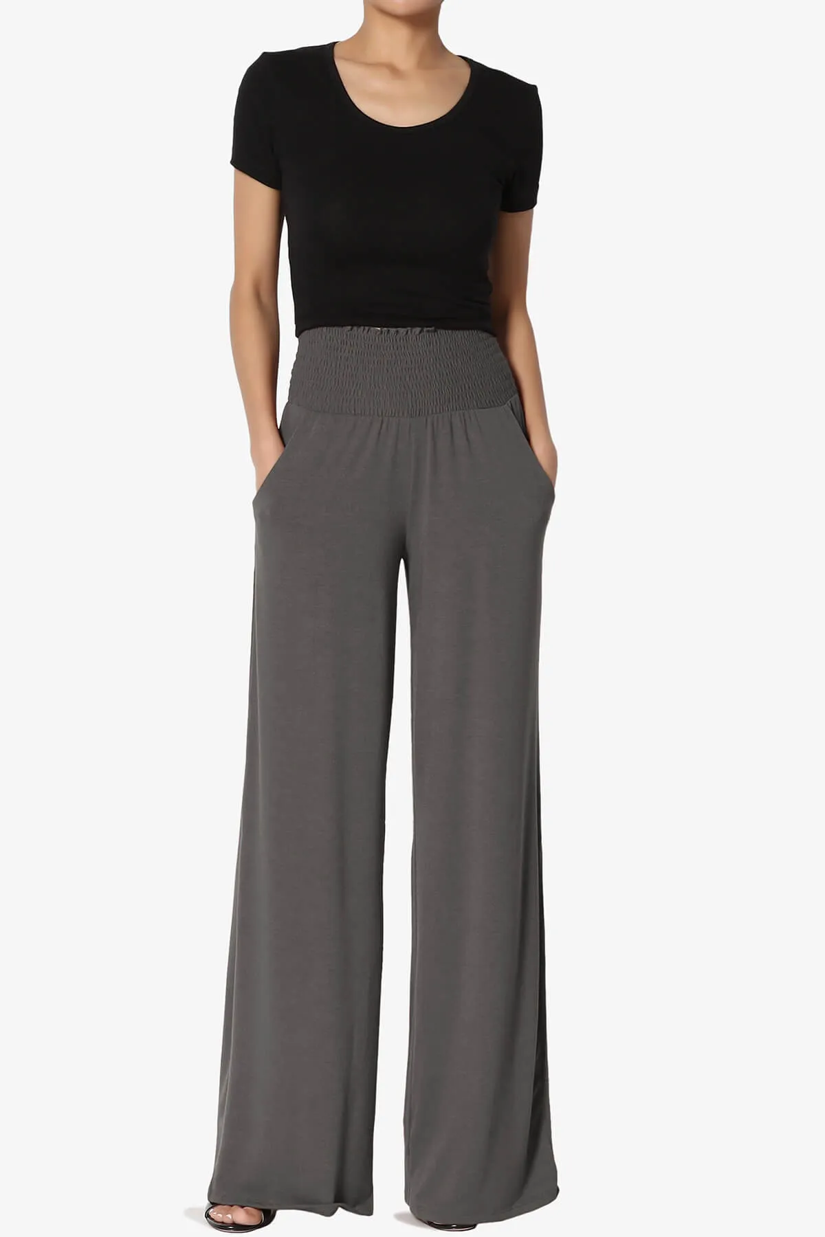 Estella Smocked Waist Lounge Pants PLUS 27" Inseam