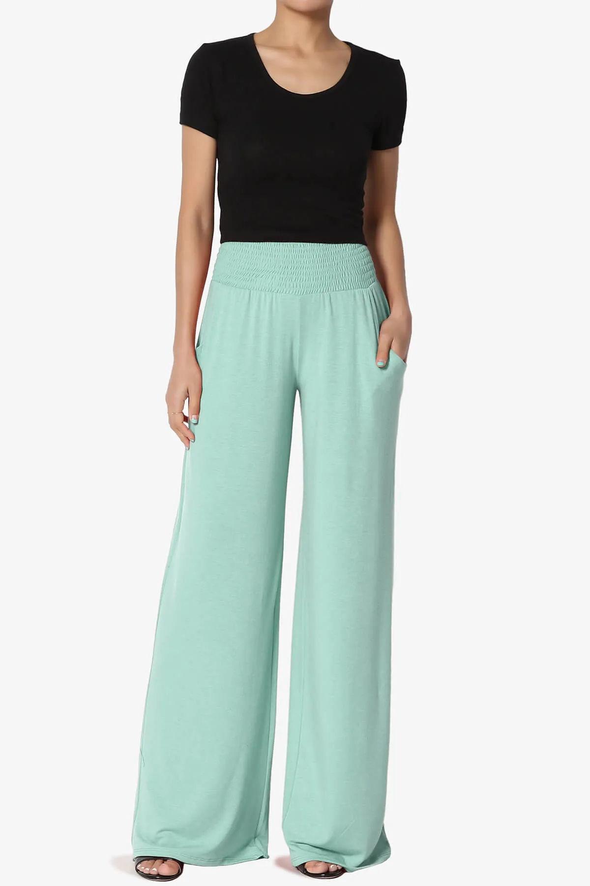 Estella Smocked Waist Lounge Pants PLUS 27" Inseam