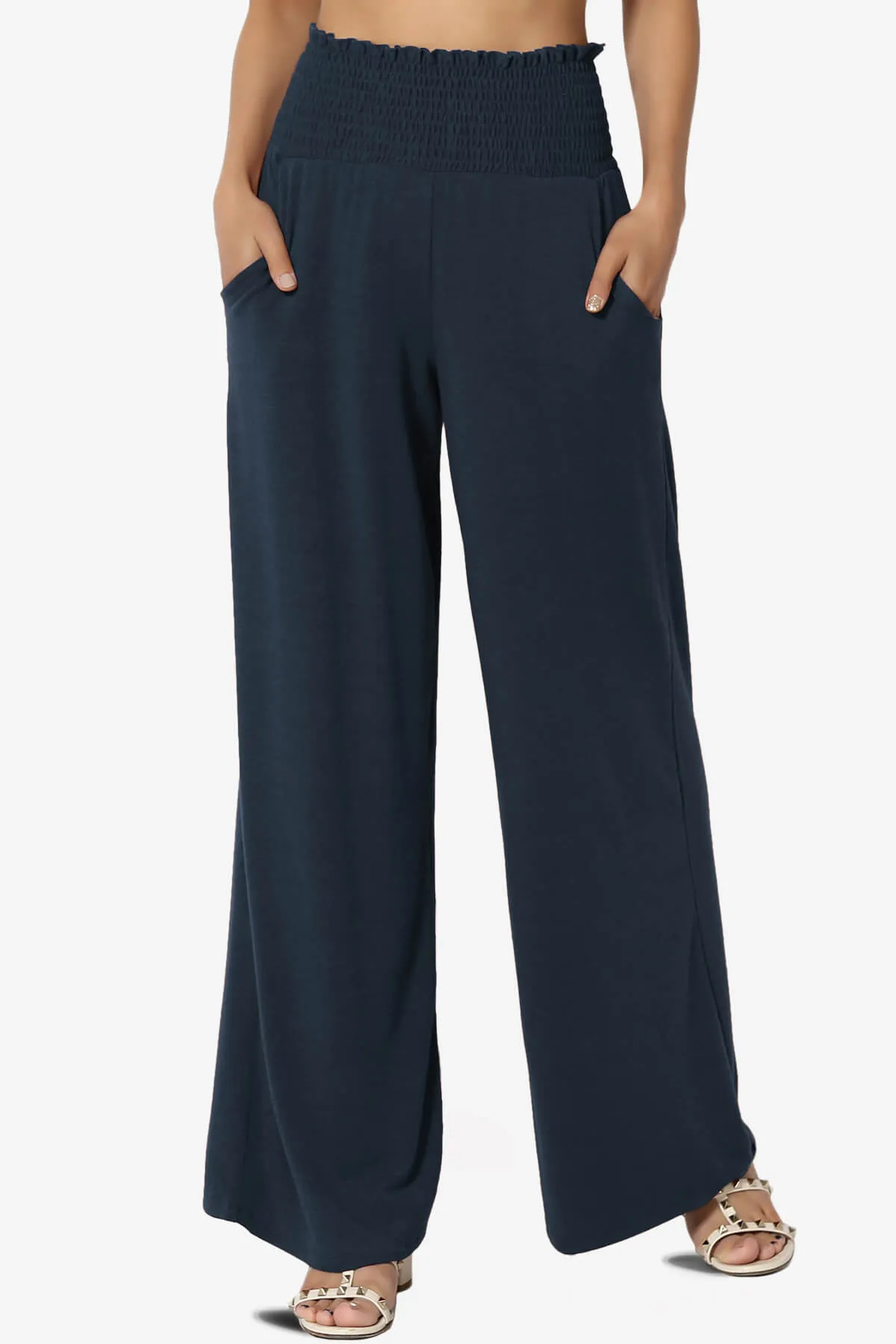 Estella Smocked Waist Lounge Pants PLUS 27" Inseam