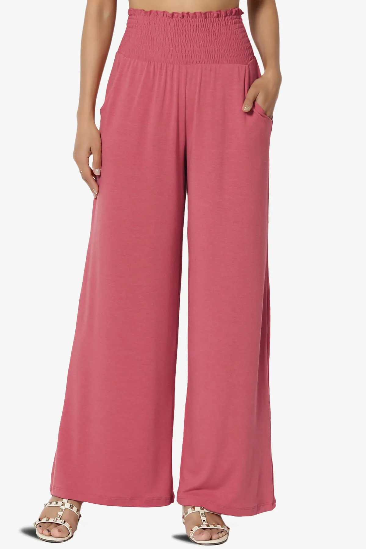 Estella Smocked Waist Lounge Pants PLUS 27" Inseam