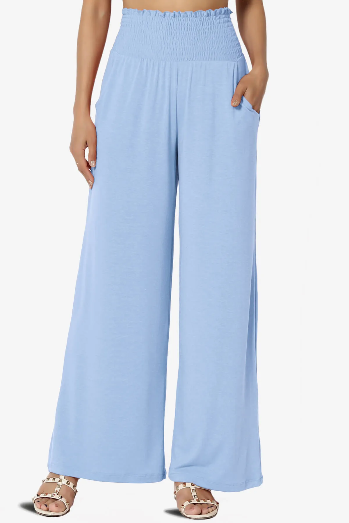 Estella Smocked Waist Lounge Pants PLUS 27" Inseam