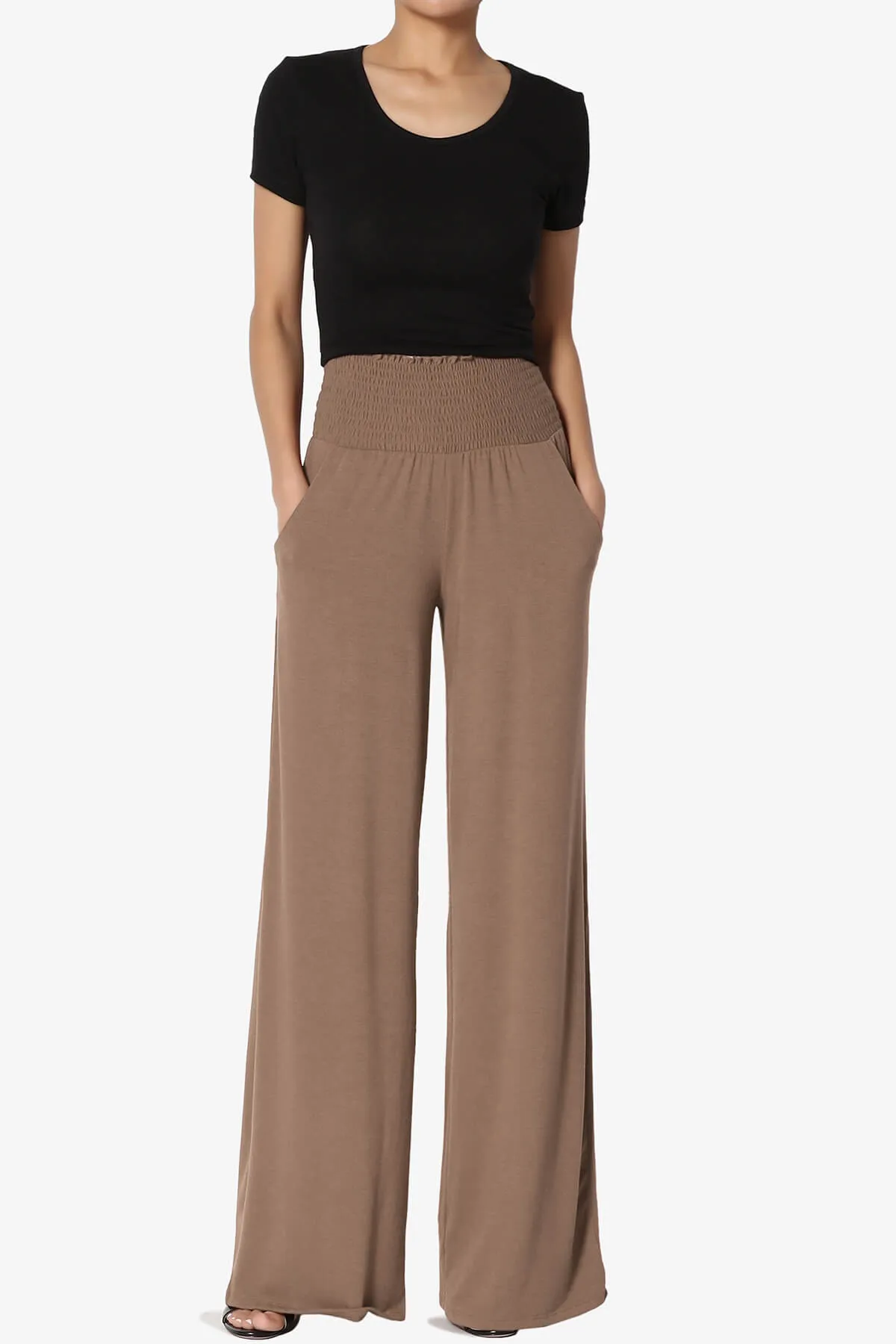 Estella Smocked Waist Lounge Pants PLUS 27" Inseam