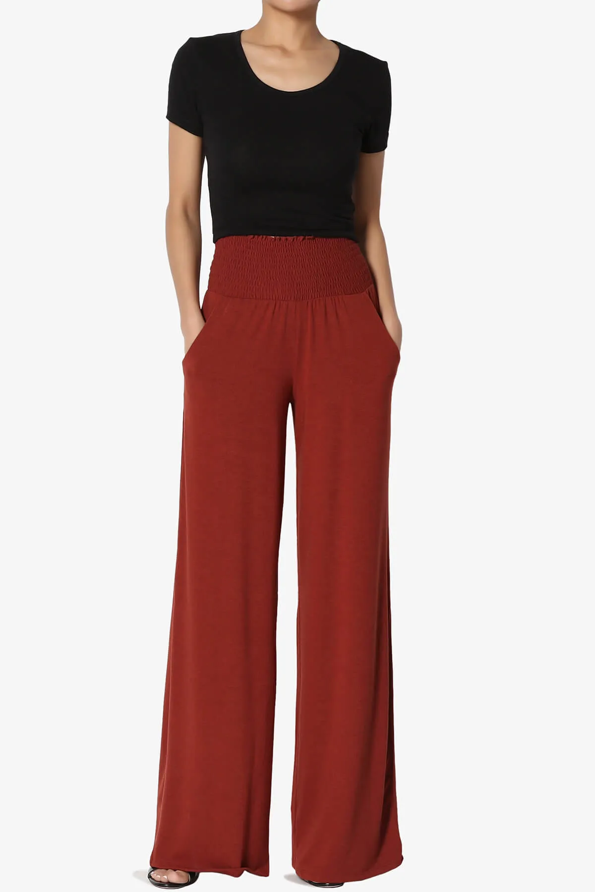 Estella Smocked Waist Lounge Pants PLUS 27" Inseam
