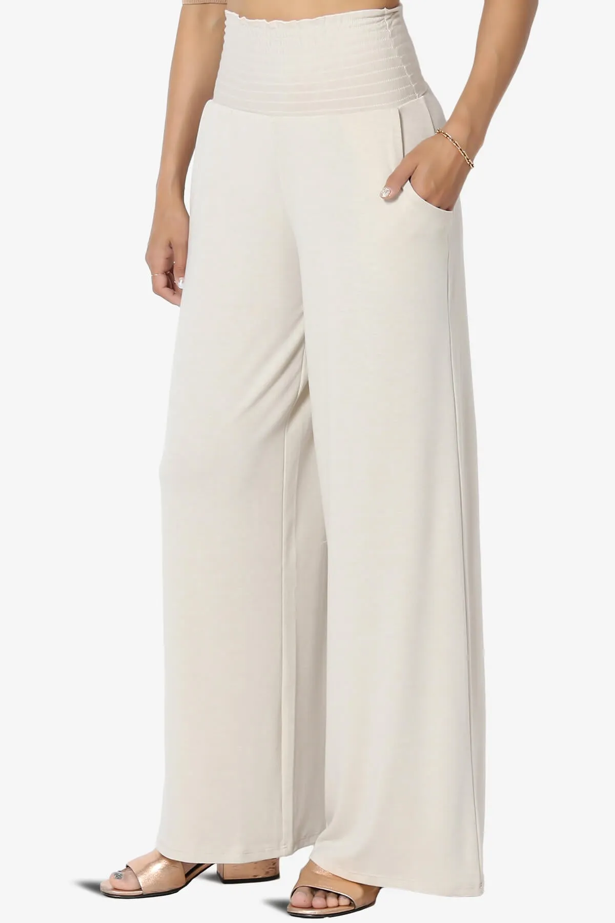 Estella Smocked Waist Lounge Pants PLUS 27" Inseam
