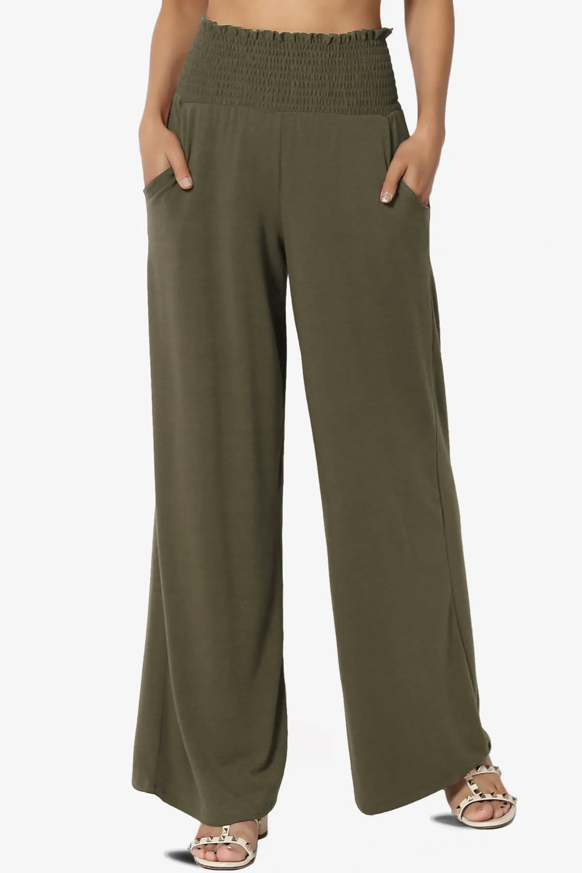 Estella Smocked Waist Lounge Pants PLUS 27" Inseam