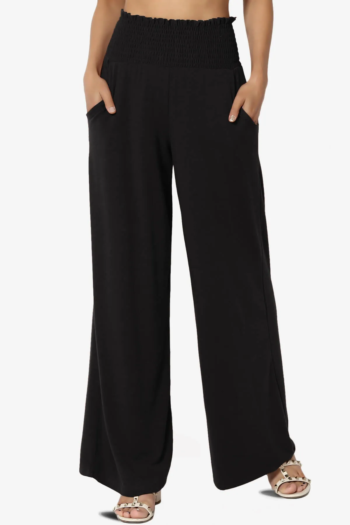 Estella Smocked Waist Lounge Pants PLUS 27" Inseam