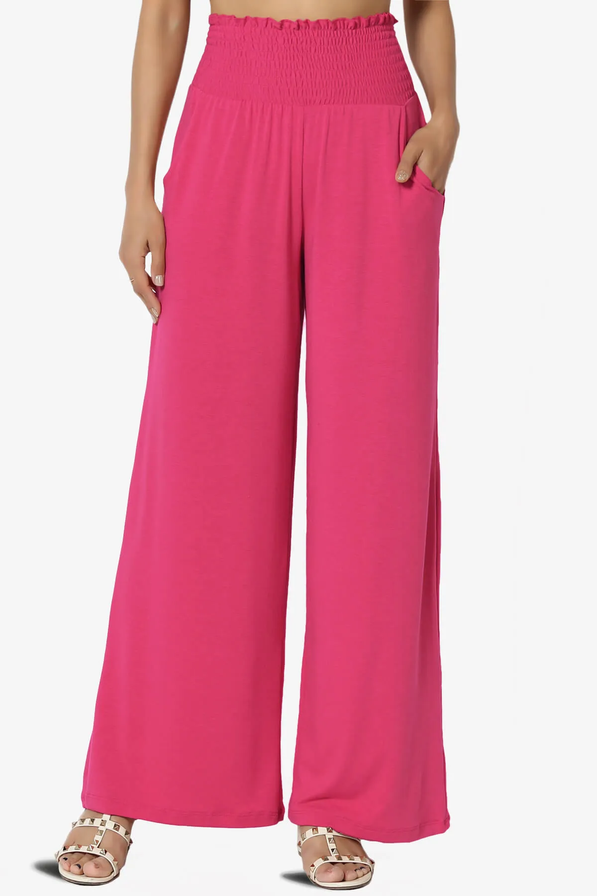 Estella Smocked Waist Lounge Pants PLUS 27" Inseam