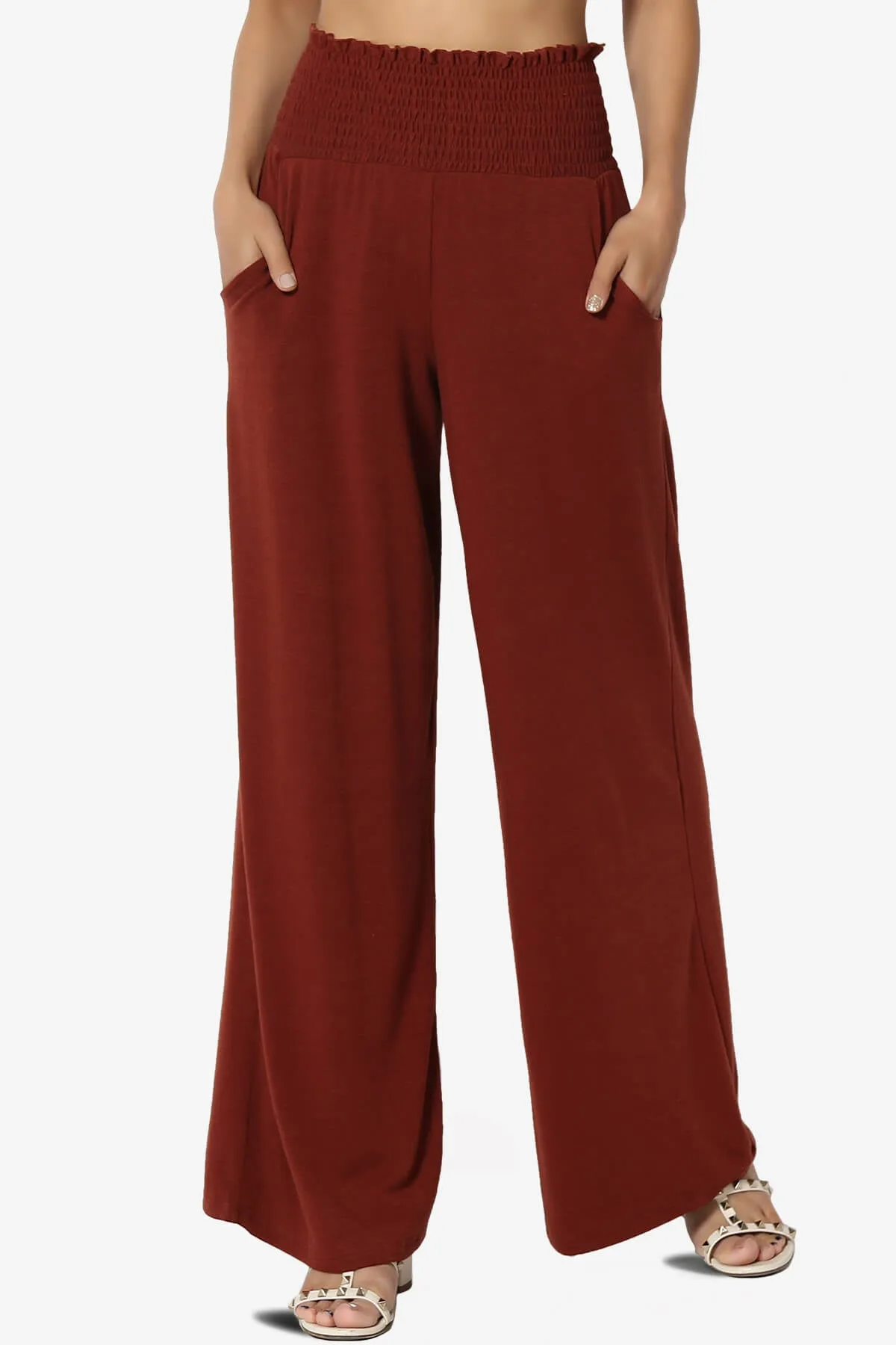 Estella Smocked Waist Lounge Pants PLUS 27" Inseam