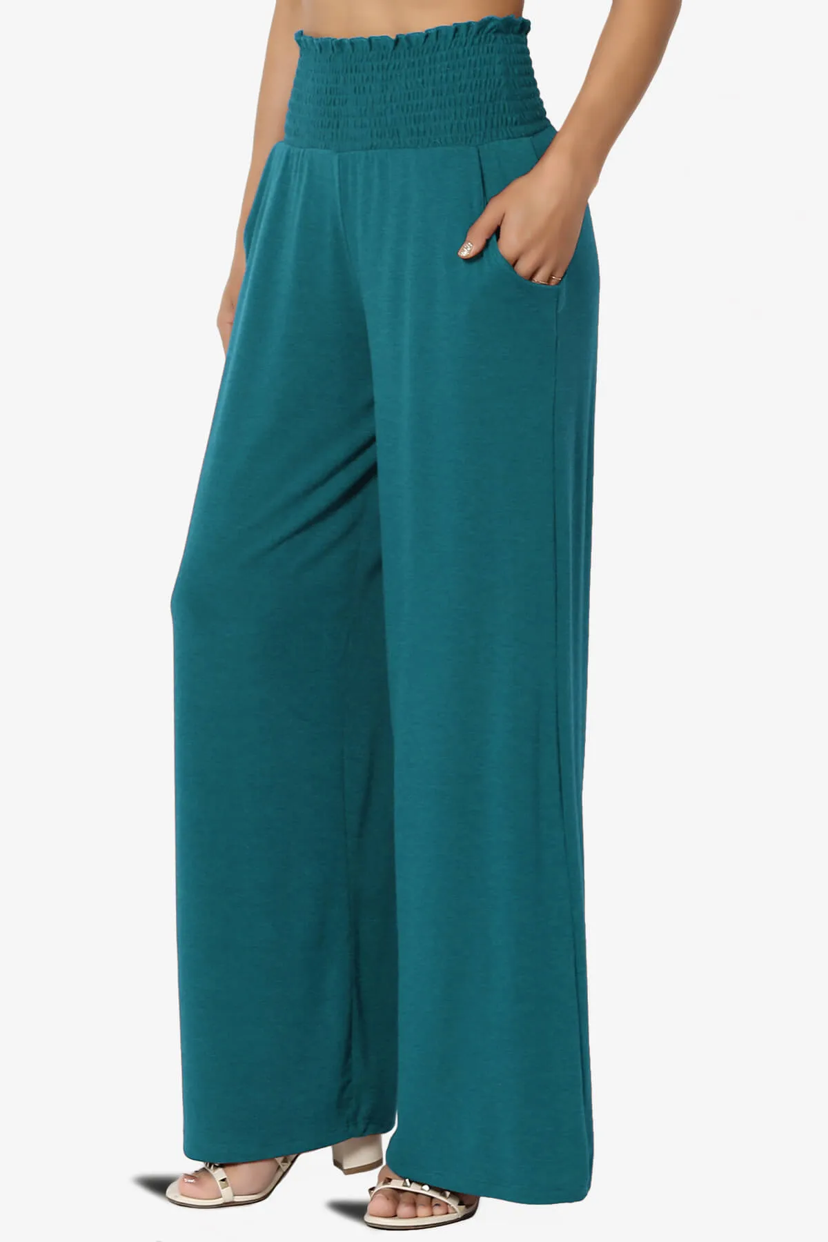 Estella Smocked Waist Lounge Pants PLUS 27" Inseam