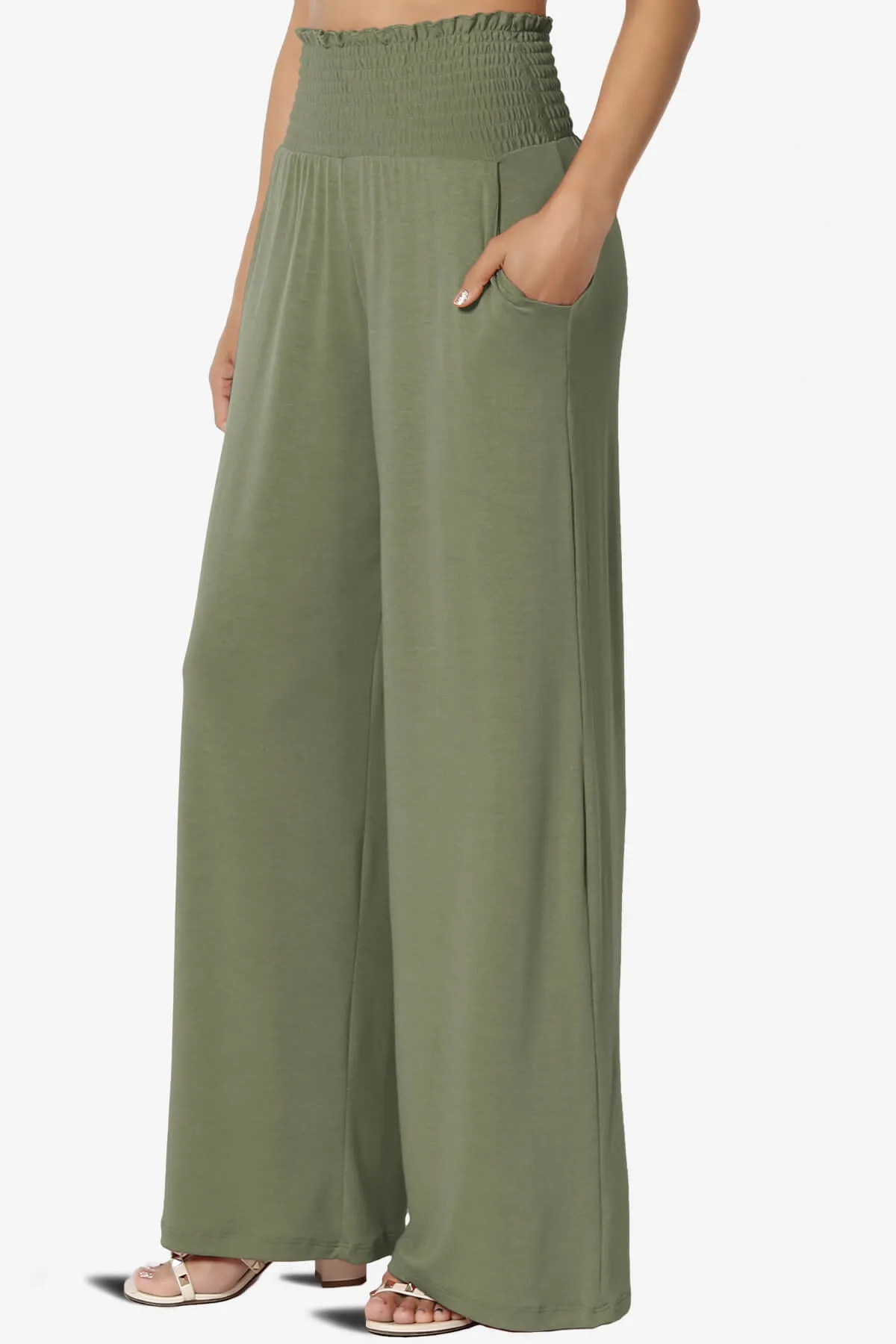 Estella Smocked Waist Lounge Pants PLUS 27" Inseam