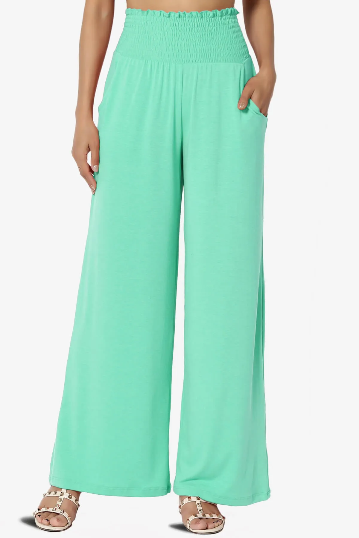 Estella Smocked Waist Lounge Pants PLUS 27" Inseam