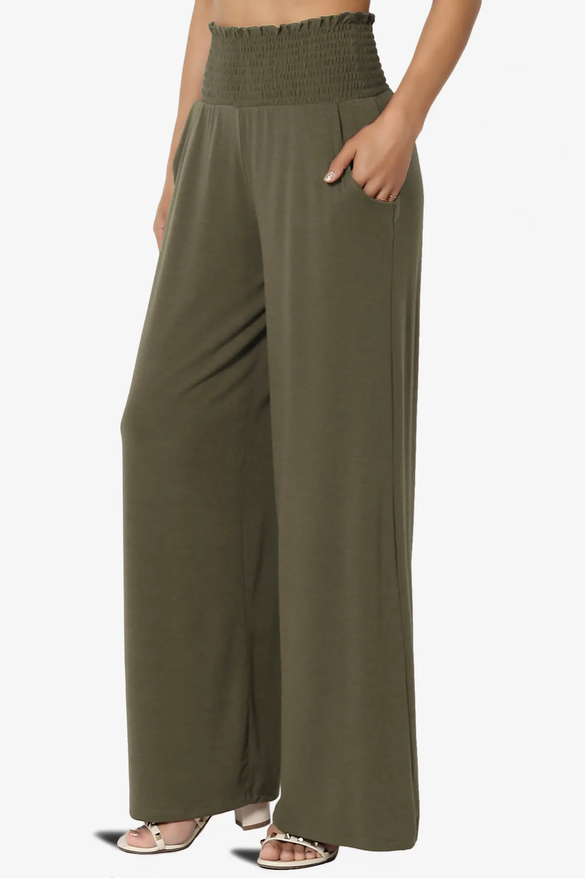 Estella Smocked Waist Lounge Pants PLUS 27" Inseam