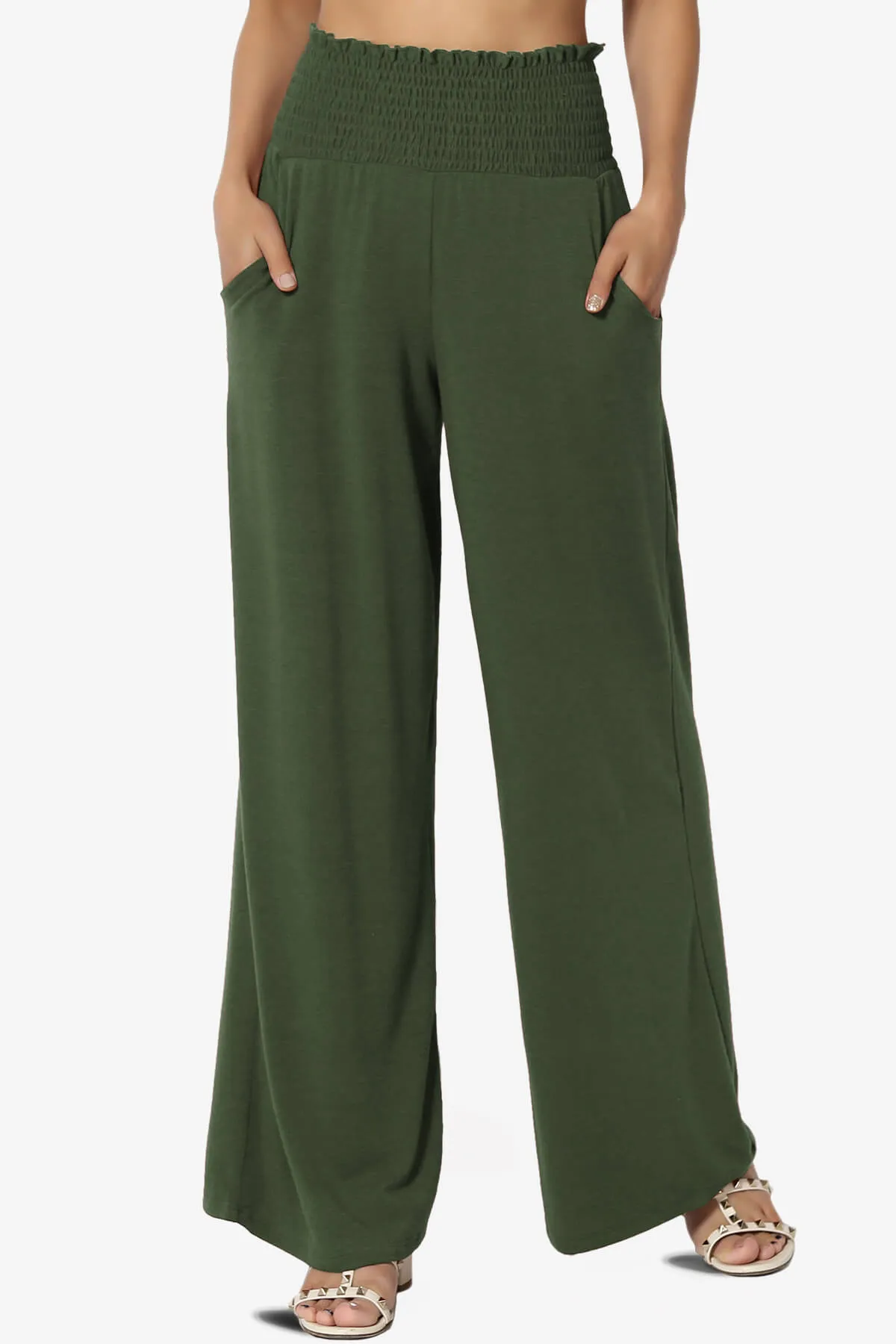 Estella Smocked Waist Lounge Pants PLUS 27" Inseam