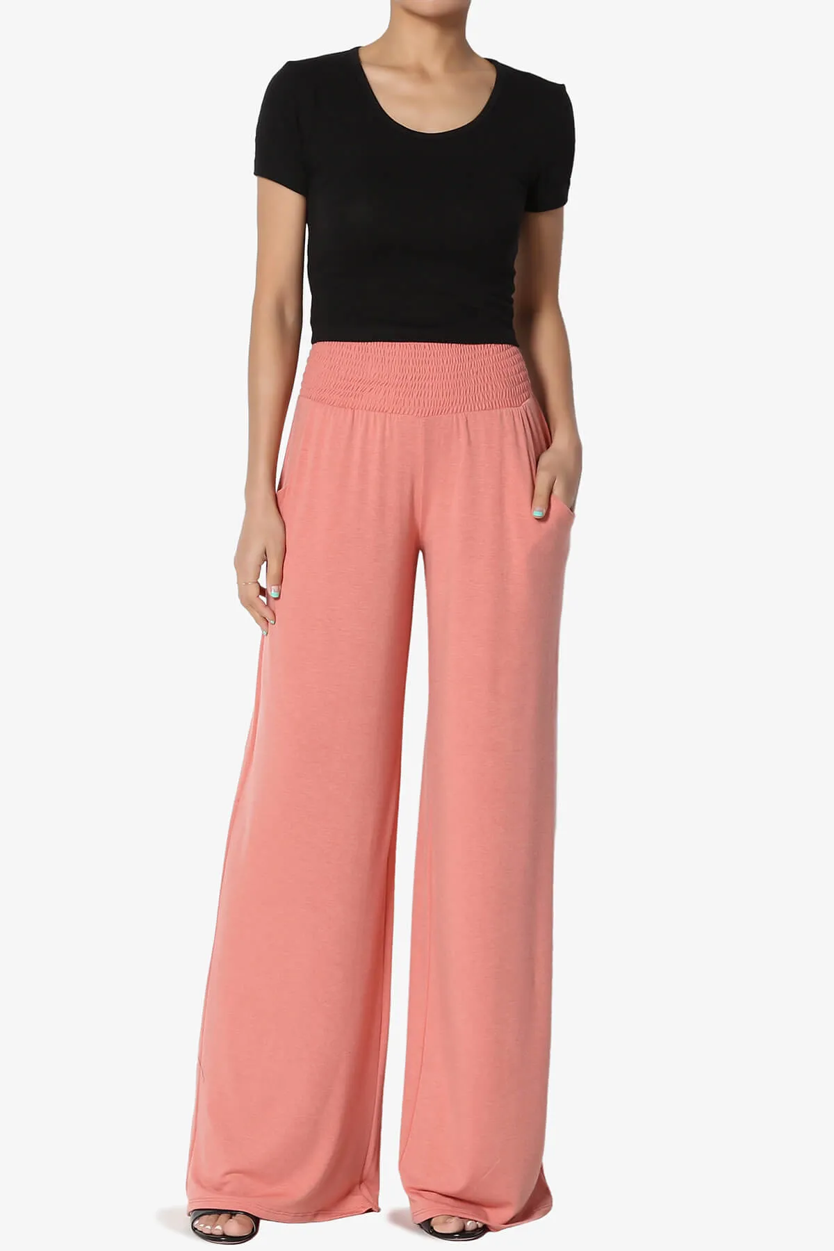 Estella Smocked Waist Lounge Pants PLUS 27" Inseam