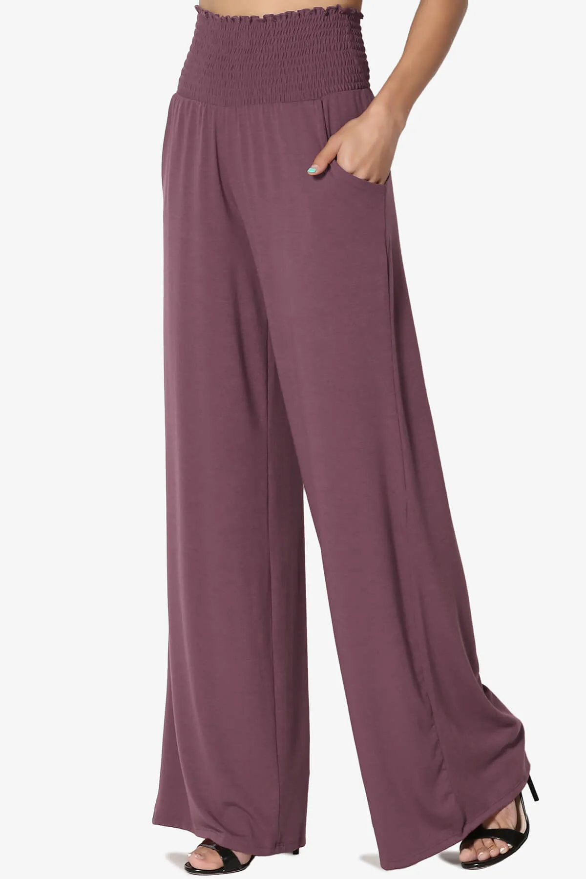 Estella Smocked Waist Lounge Pants PLUS 33" Inseam