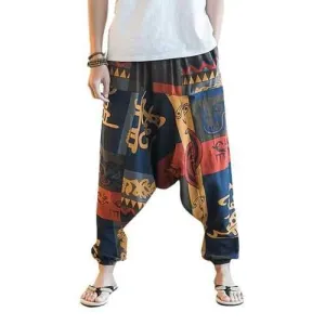 Ethnic Style Printed Baggy Harem Pants