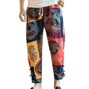 Ethnic Style Printed Loose Harem Pants