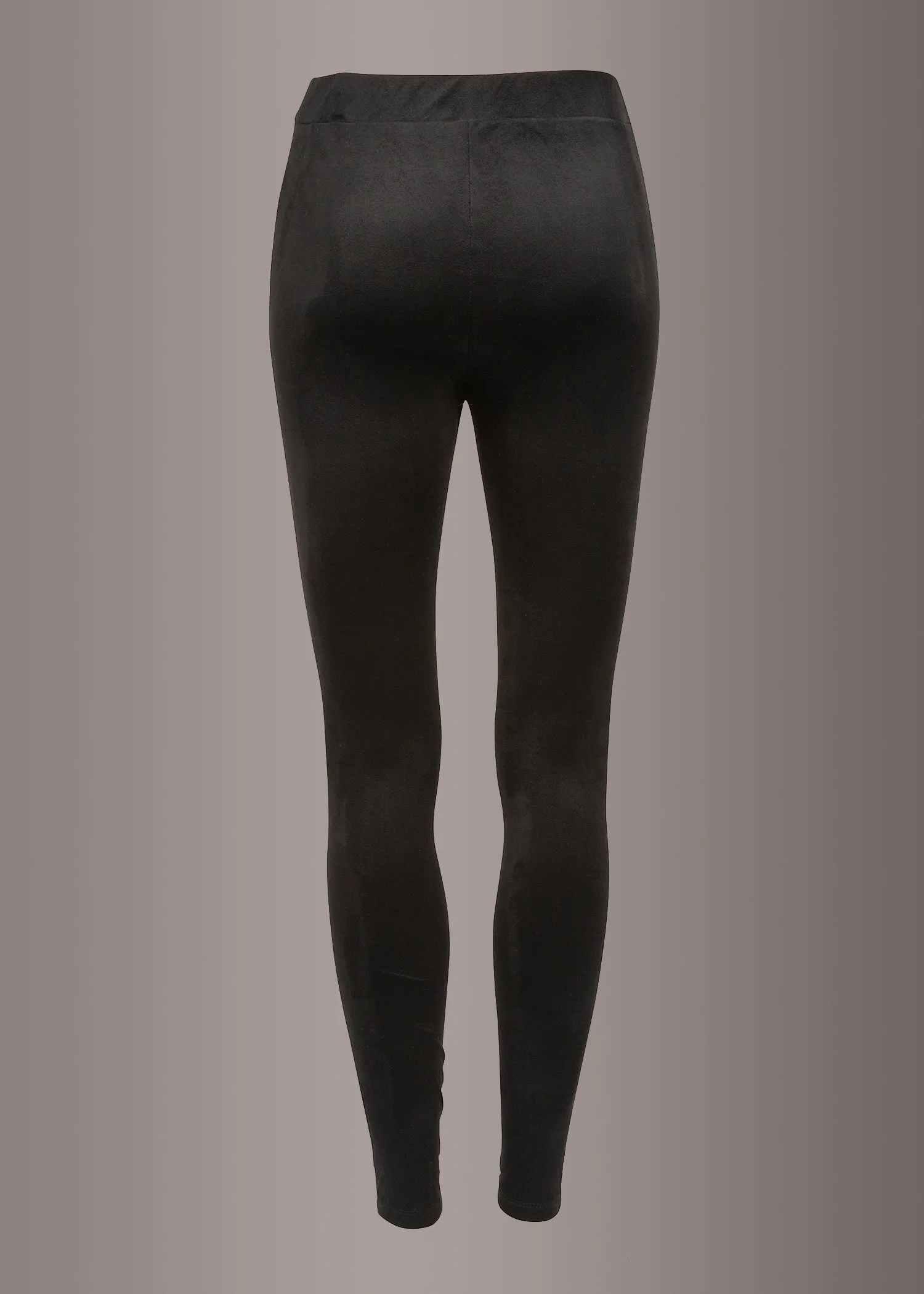 Fairies Wear Boots Black Faux Suede Lace up Leggings