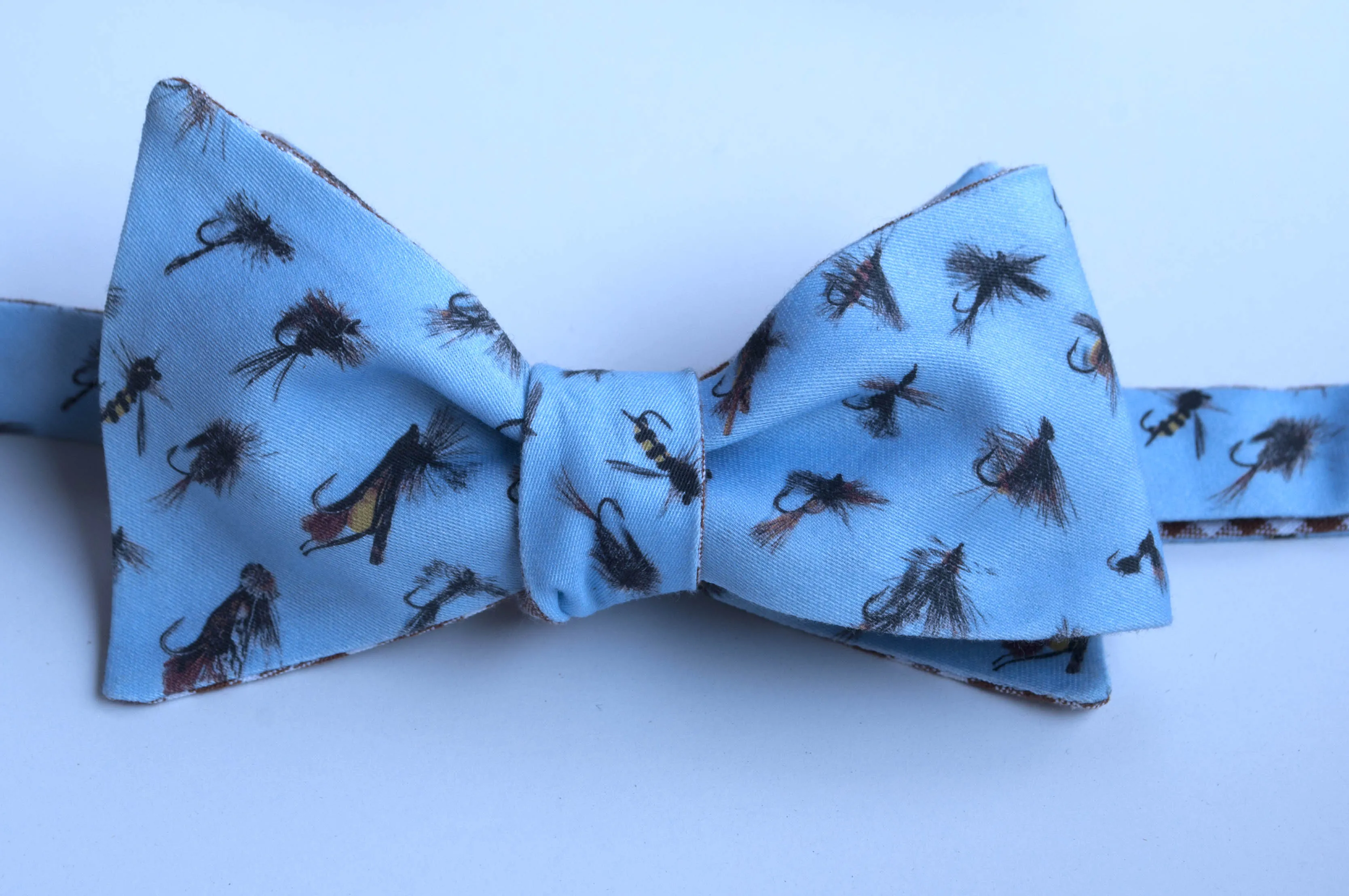 Fishing Flies Bow Tie - sage green