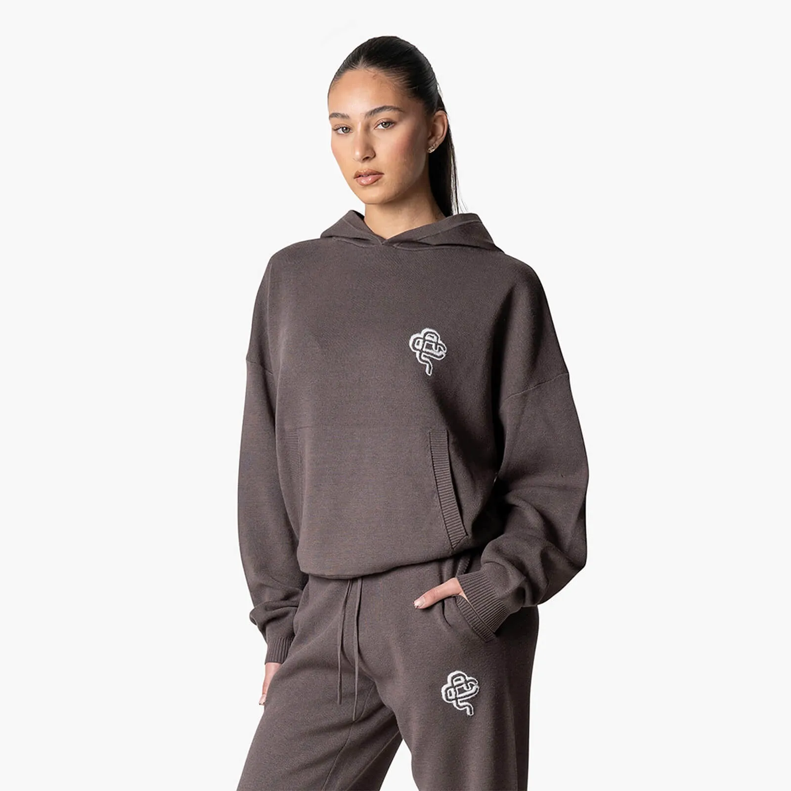 FLO KNITTED SET | COOL BROWN/OFF WHITE