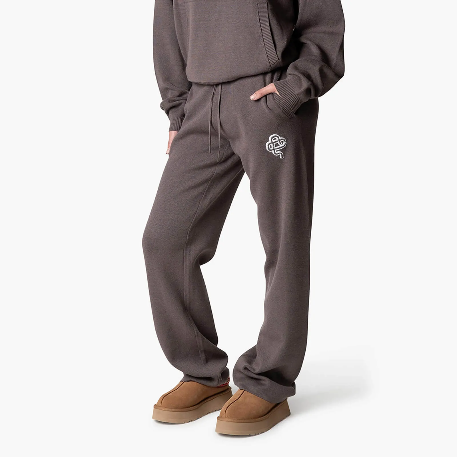 FLO KNITTED SET | COOL BROWN/OFF WHITE