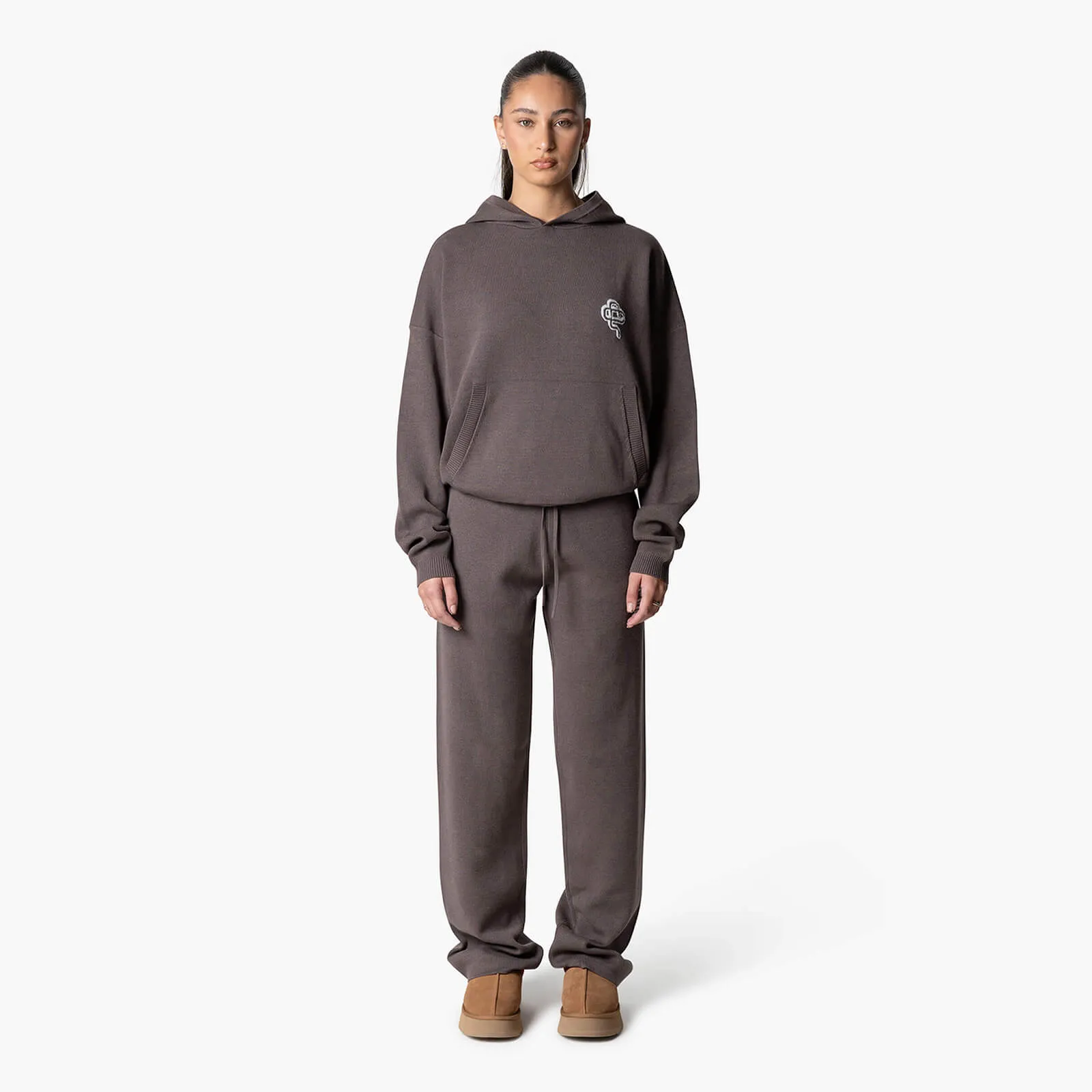 FLO KNITTED SET | COOL BROWN/OFF WHITE